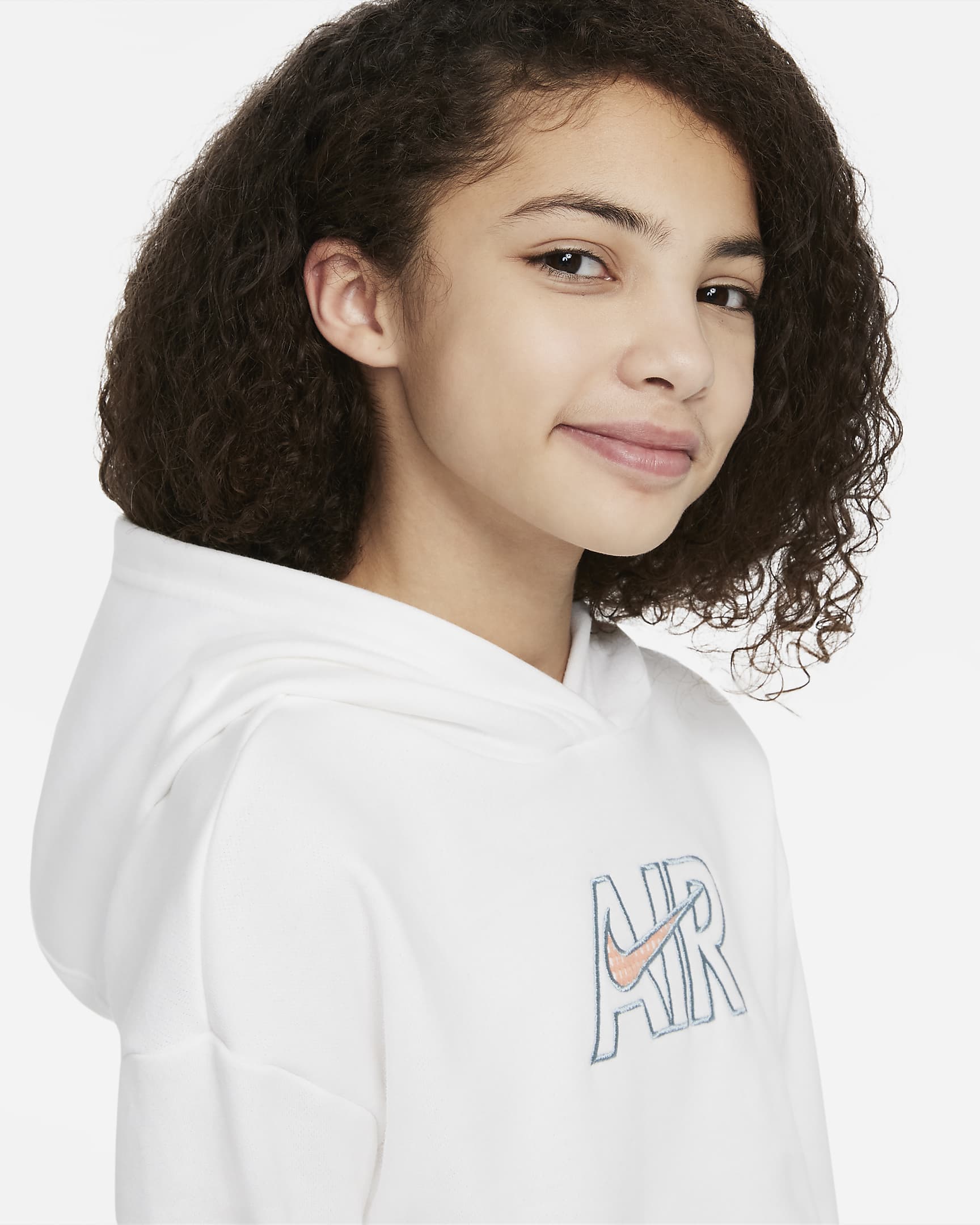 Nike Air Older Kids' (Girls') French Terry Crop Hoodie. Nike IN
