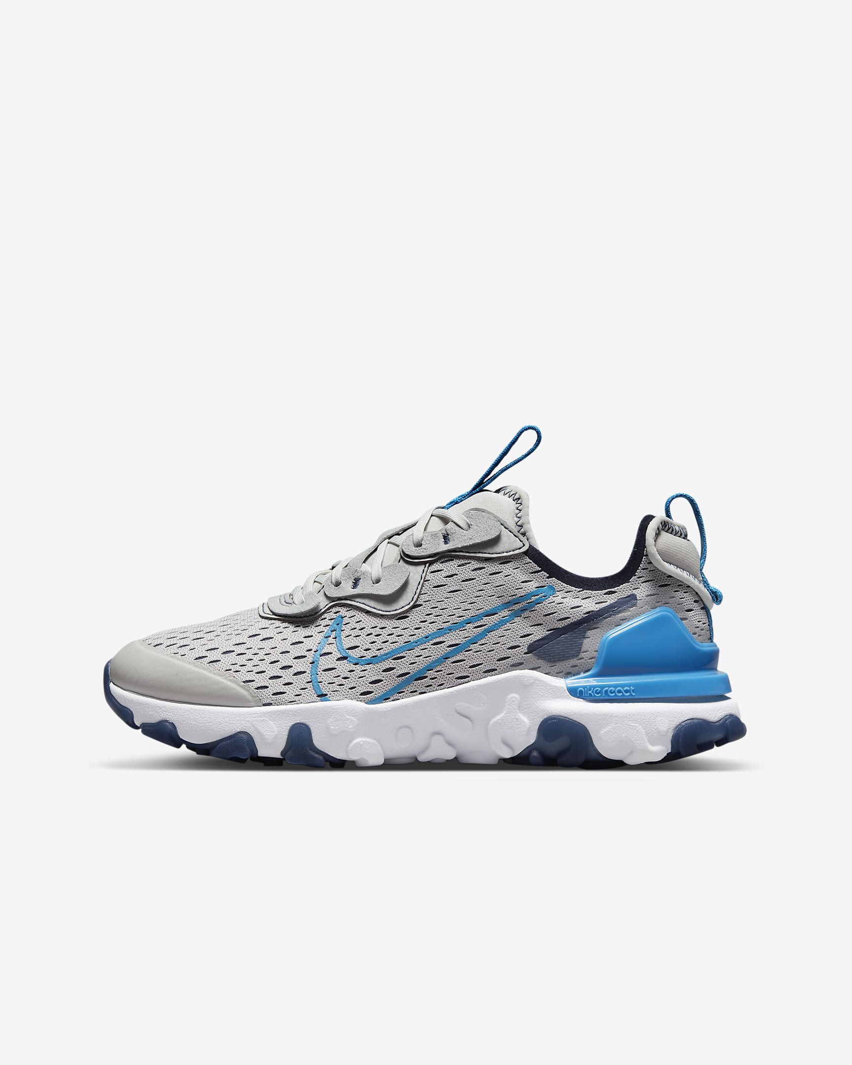 Nike React Vision sko for store barn - Grey Fog/Midnight Navy/Imperial Blue