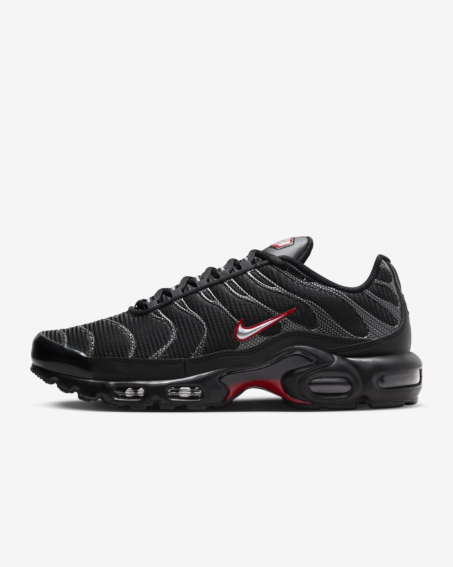 Nike Air Max Plus Herrenschuh - Schwarz/University Red/Metallic Silver