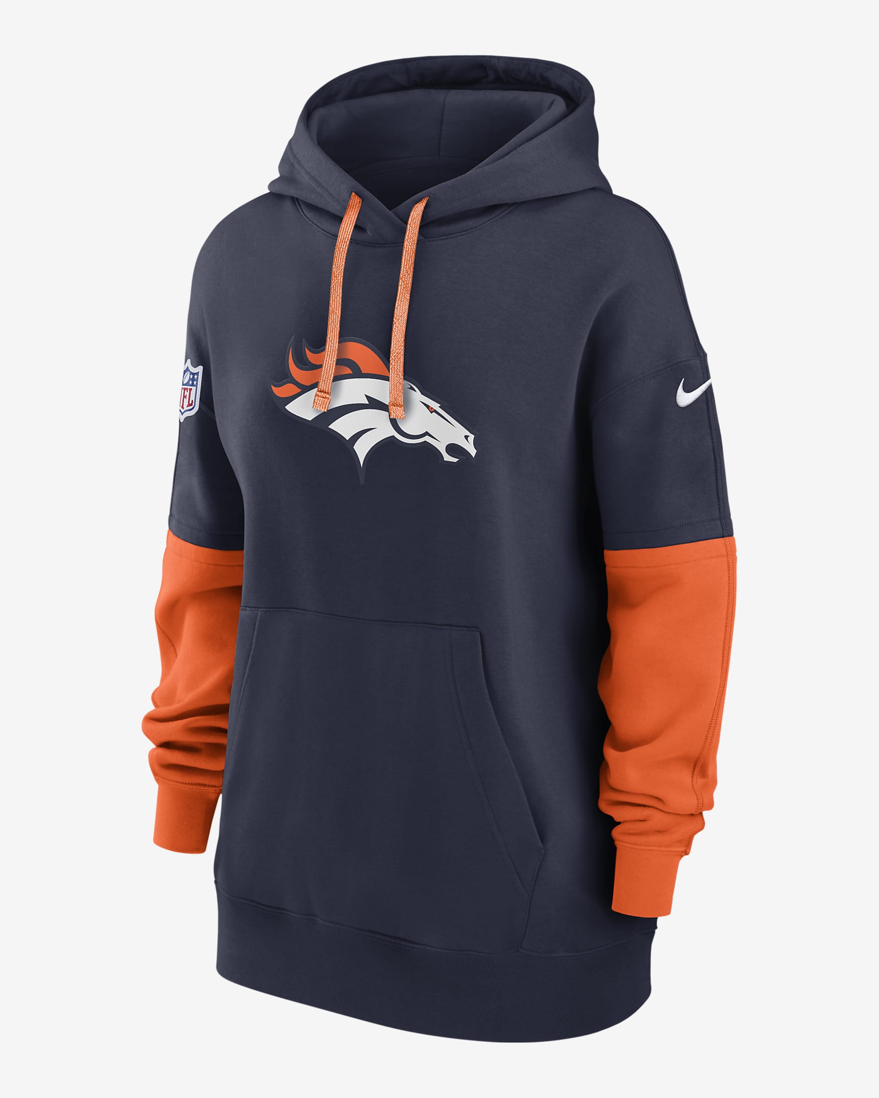 Denver Broncos Sideline Essential Women's Nike NFL Pullover Hoodie - Navy