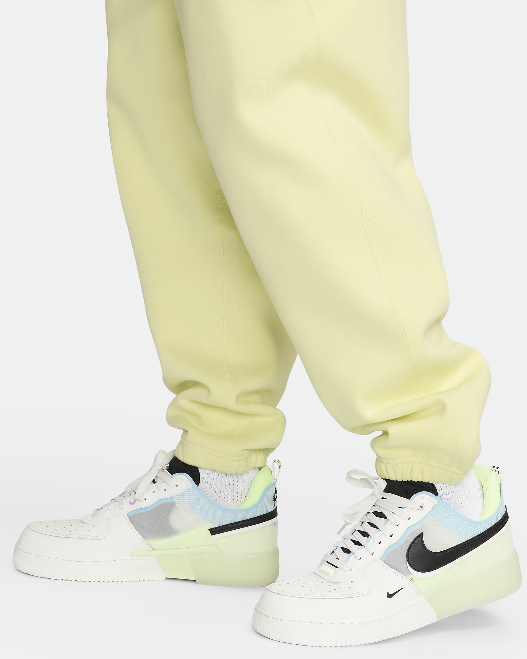 Pants de tejido Fleece para hombre Nike Solo Swoosh - Verde luminoso/Blanco