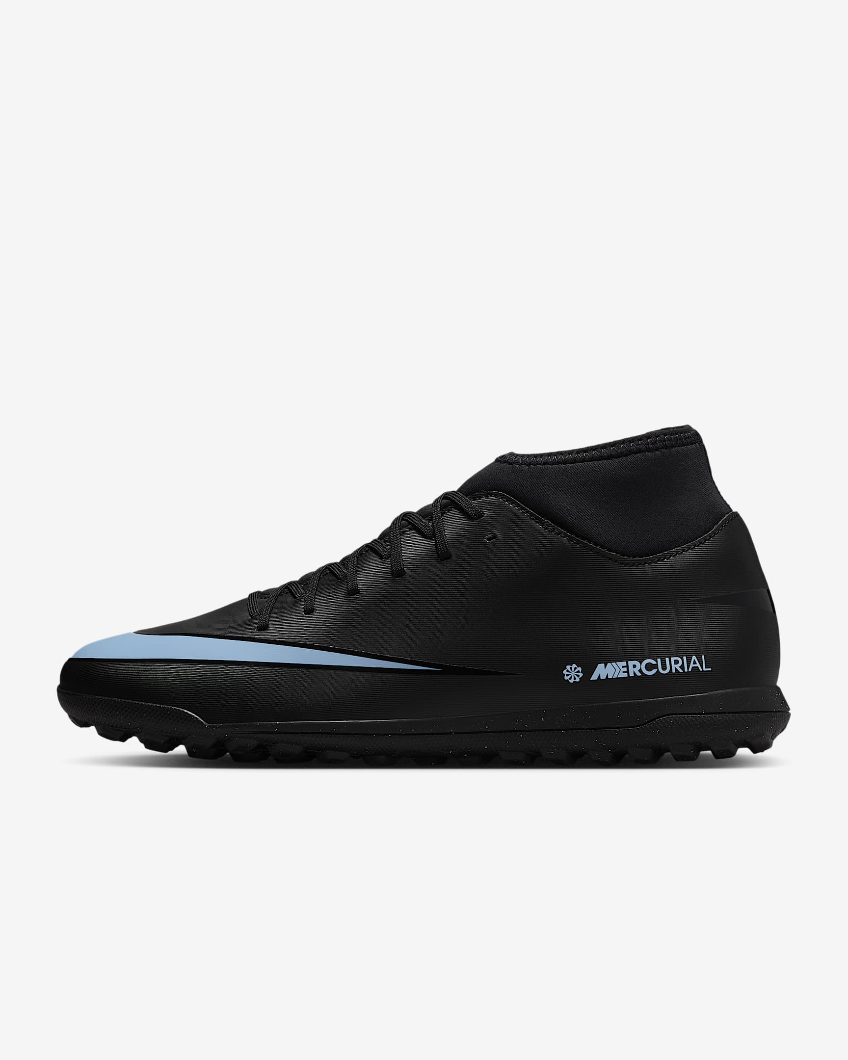Nike Mercurial Superfly 10 Club TF High-Top-Fußballschuhe - Schwarz/Ice Blue