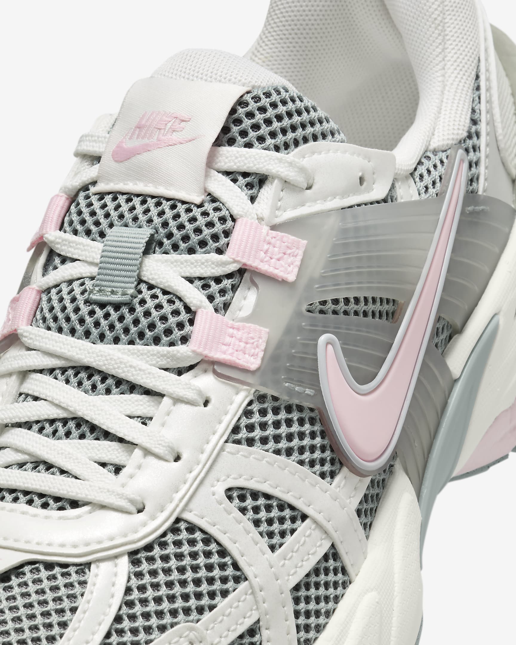 Sapatilhas Nike V2K Run - Light Pumice/Photon Dust/Branco Summit metalizado/Rosa Foam