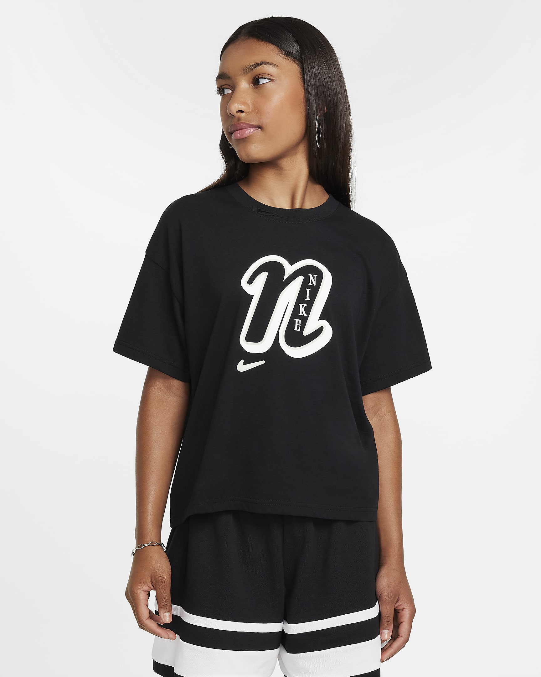 Nike Sportswear Girls' T-Shirt - Black