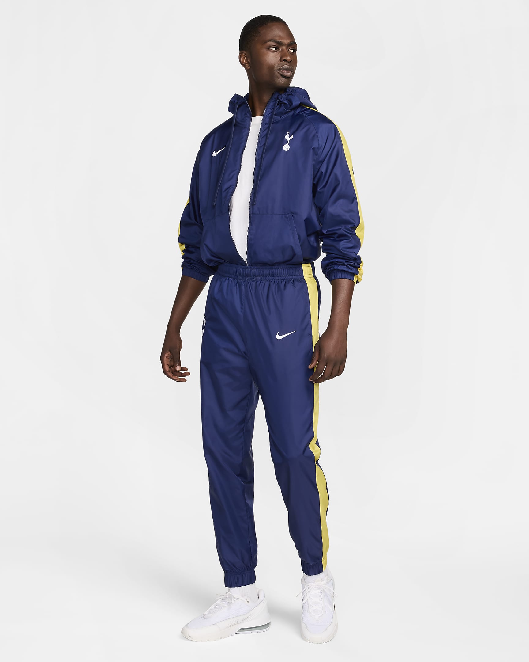 Tottenham Hotspur Nike Soccer kapucnis, szőtt férfi tréningruha - Binary Blue/Varsity Maize/Fehér