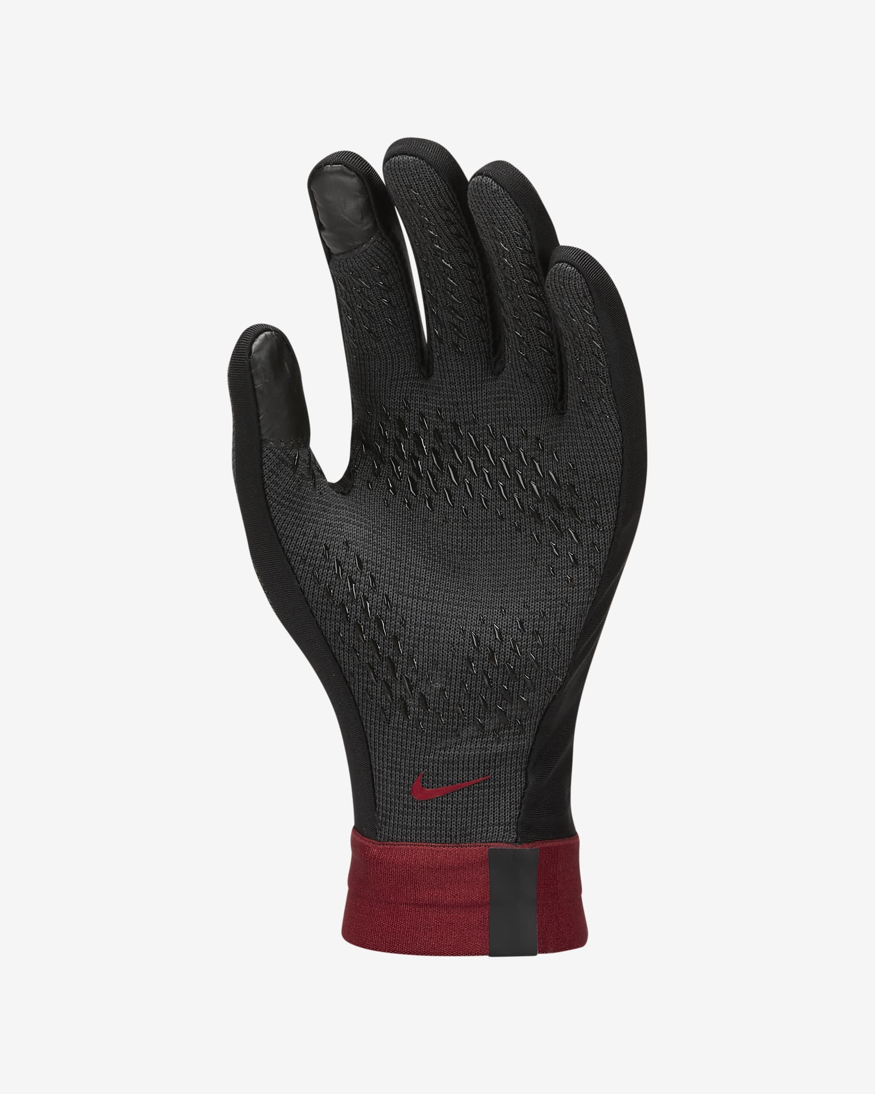 Liverpool FC Academy Guantes de fútbol Nike Therma-FIT - Niño/a - Negro/Dark Smoke Grey/Team Red