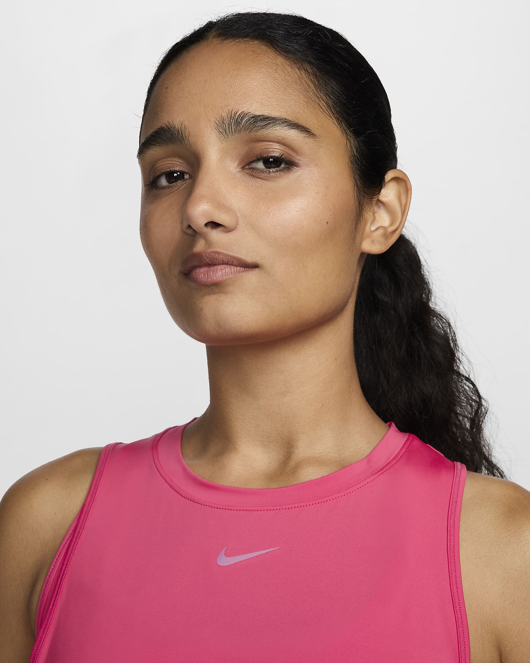 Camisola sem mangas recortada Dri-FIT Nike One Classic para mulher - Rosa Aster/Preto