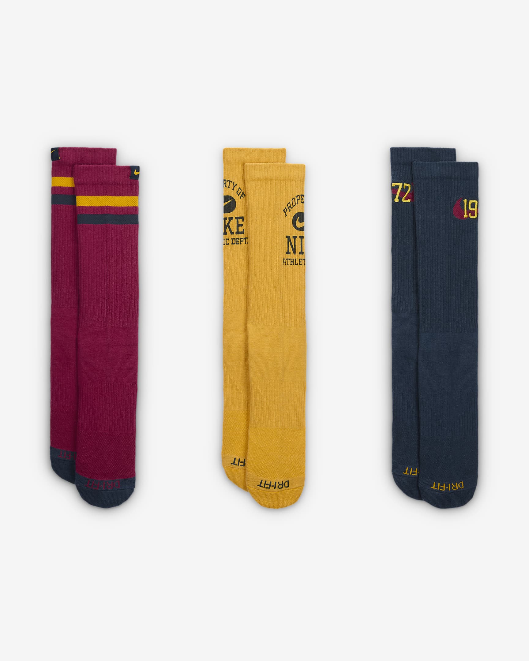 Nike Everyday Cushioned Crew Socks (3 Pairs) - Multi-Color