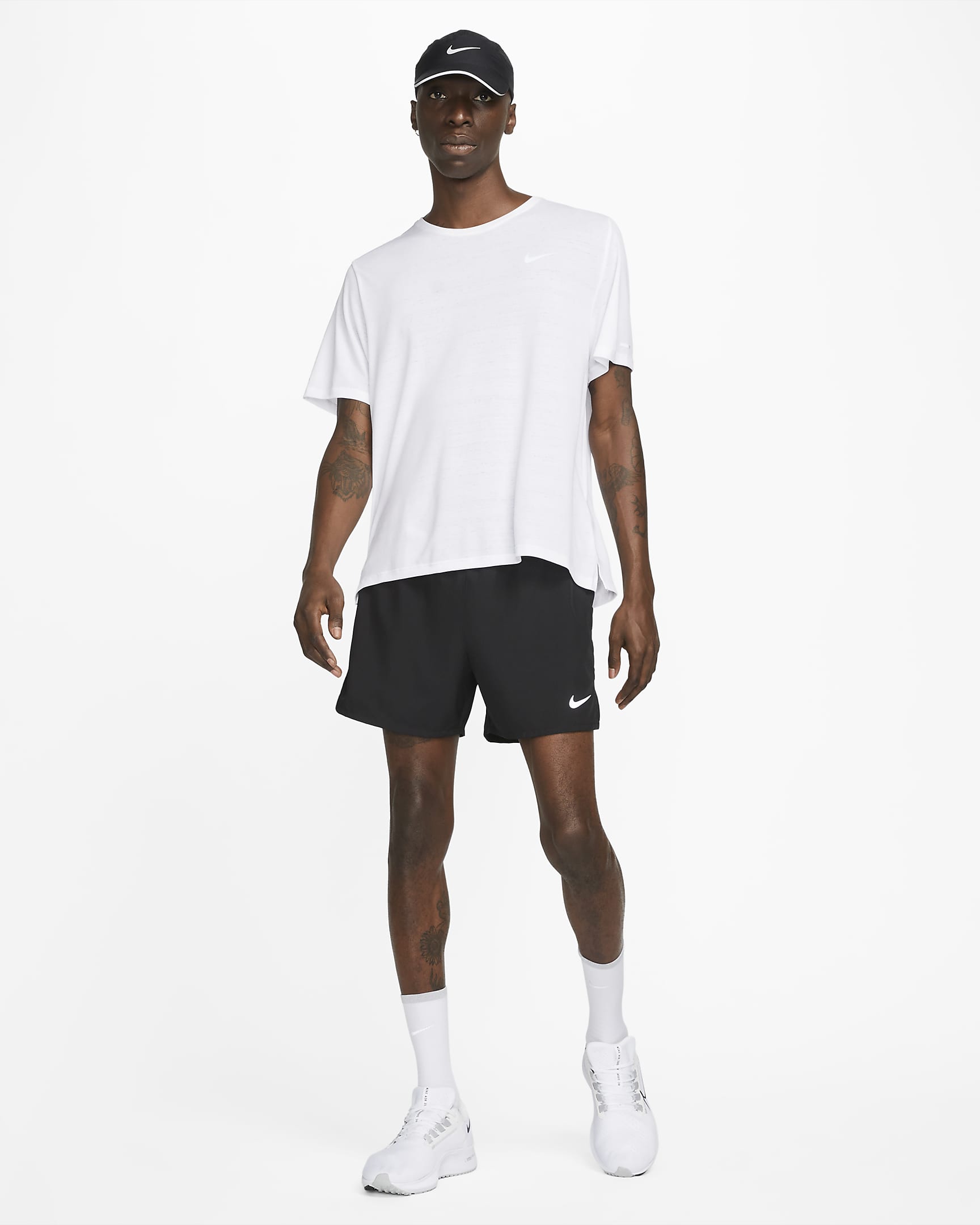 Short de running avec sous-short intégré 13 cm Dri-FIT Nike Challenger pour homme - Noir/Noir/Noir