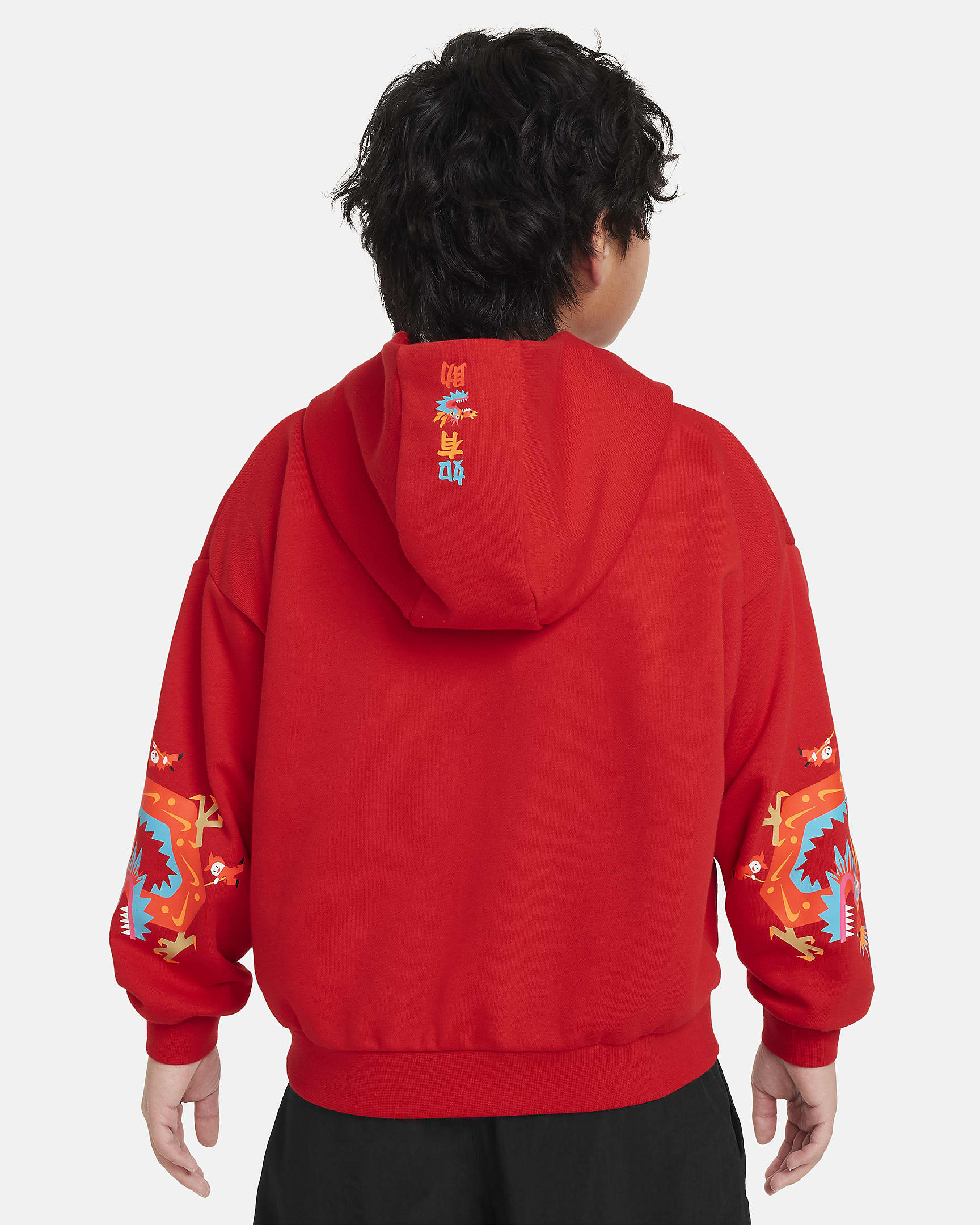 Nike Sportswear Icon Fleece "Lunar New Year" Big Kids' Hoodie - University Red