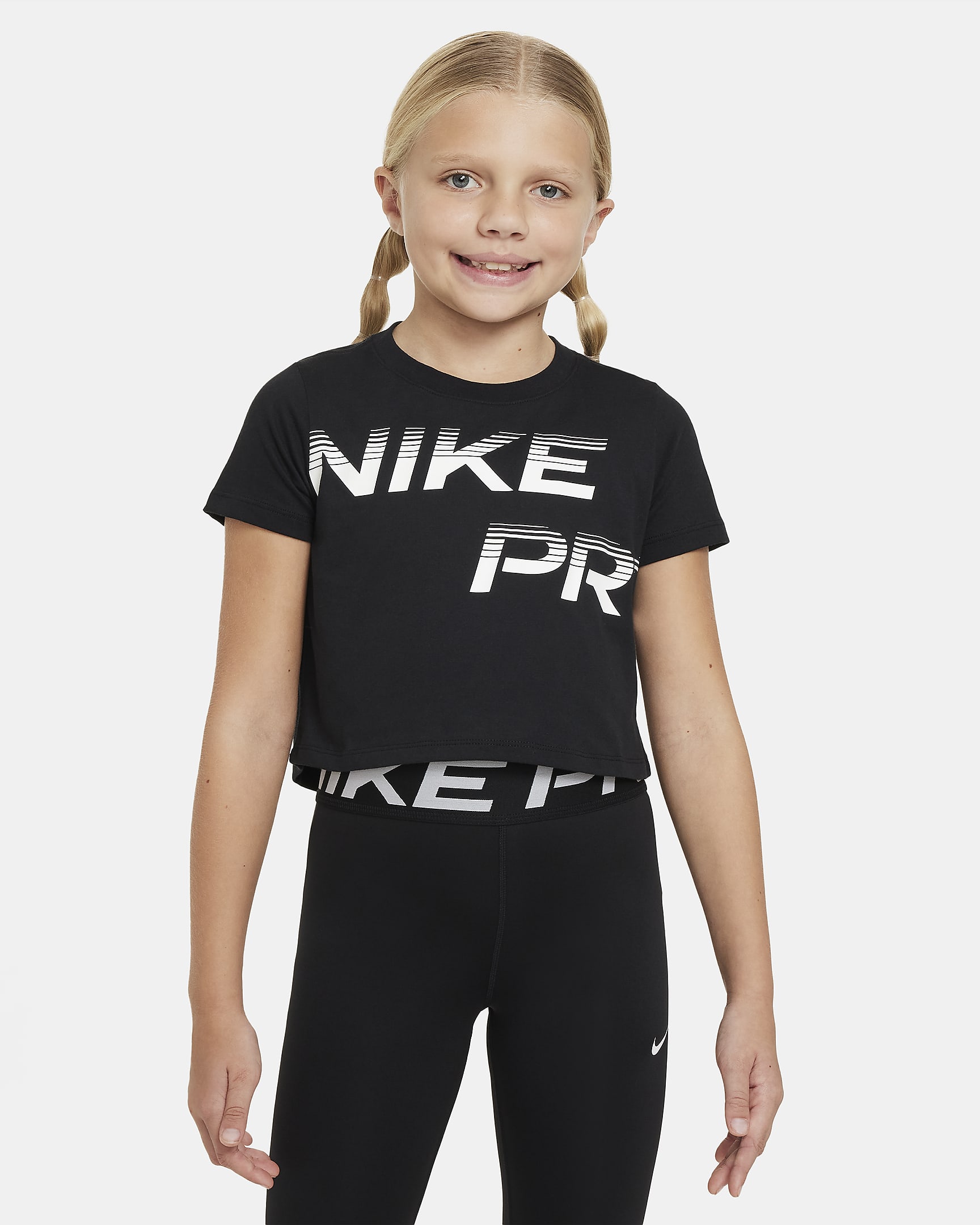 Nike Pro Older Kids' (Girls') Dri-FIT Cropped T-Shirt. Nike UK