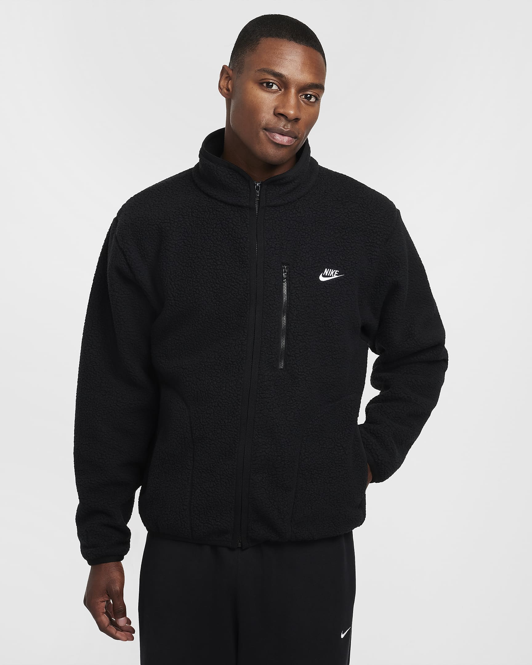 Veste en Fleece Nike Sportswear Club pour homme - Noir/Blanc