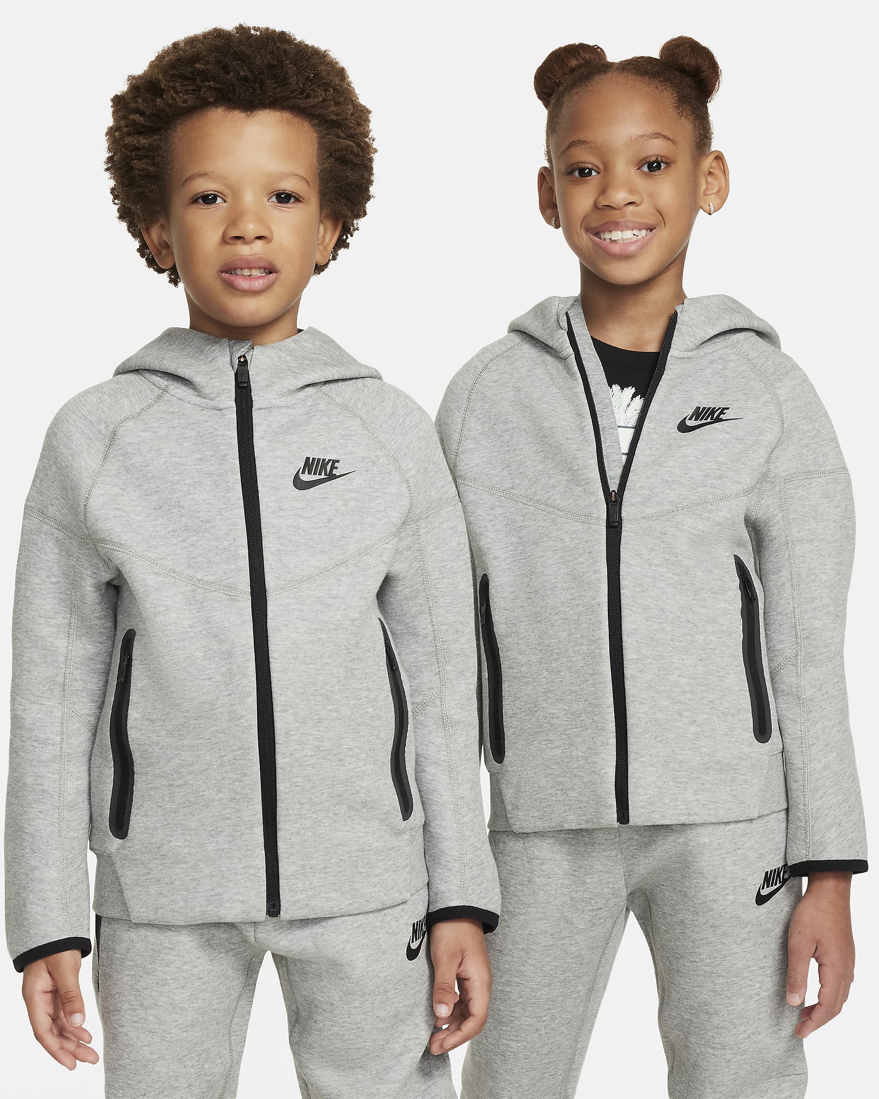 Completo in 2 pezzi con cappuccio Nike Sportswear Tech Fleece Full-Zip Set – Bambini - Dark Grey Heather