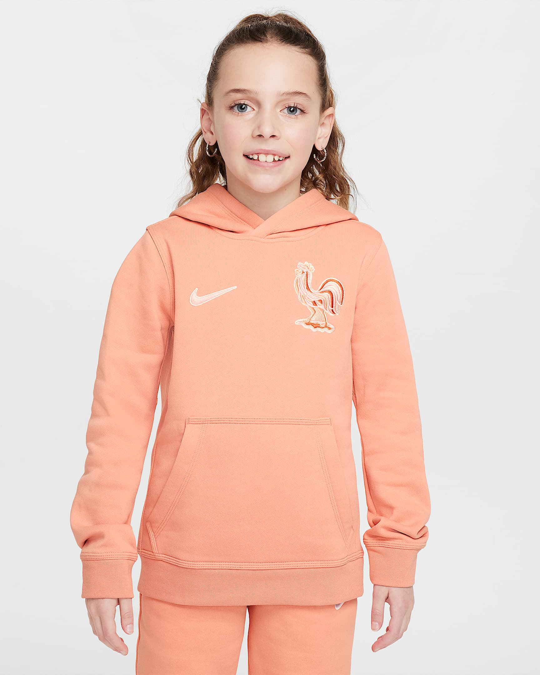 Club FFF Sudadera con capucha de fútbol Nike - Niño/a - Light Madder Root/Bleached Coral