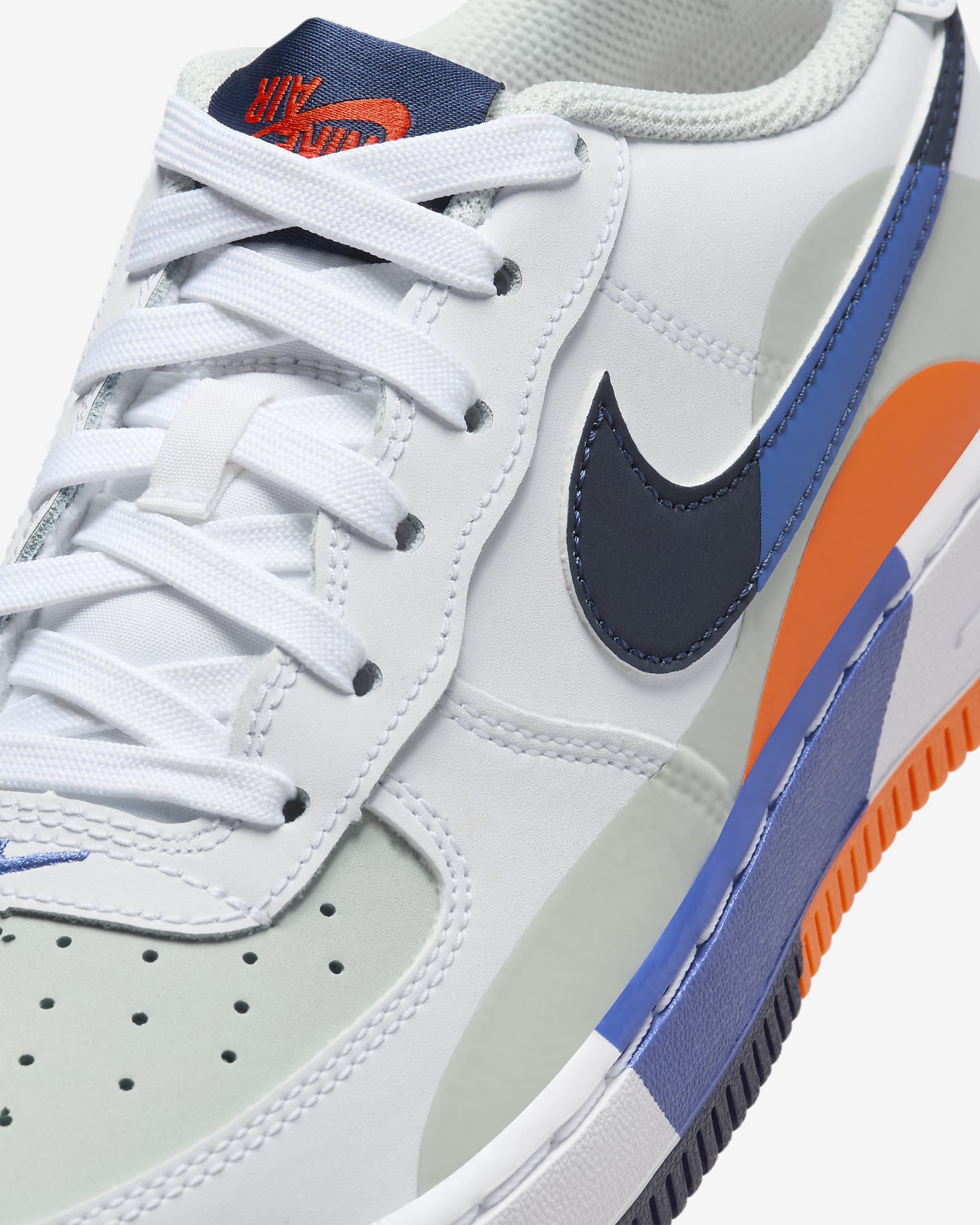 Nike Air Force 1 LV8 Big Kids' Shoes - Light Silver/White/Astronomy Blue/Midnight Navy