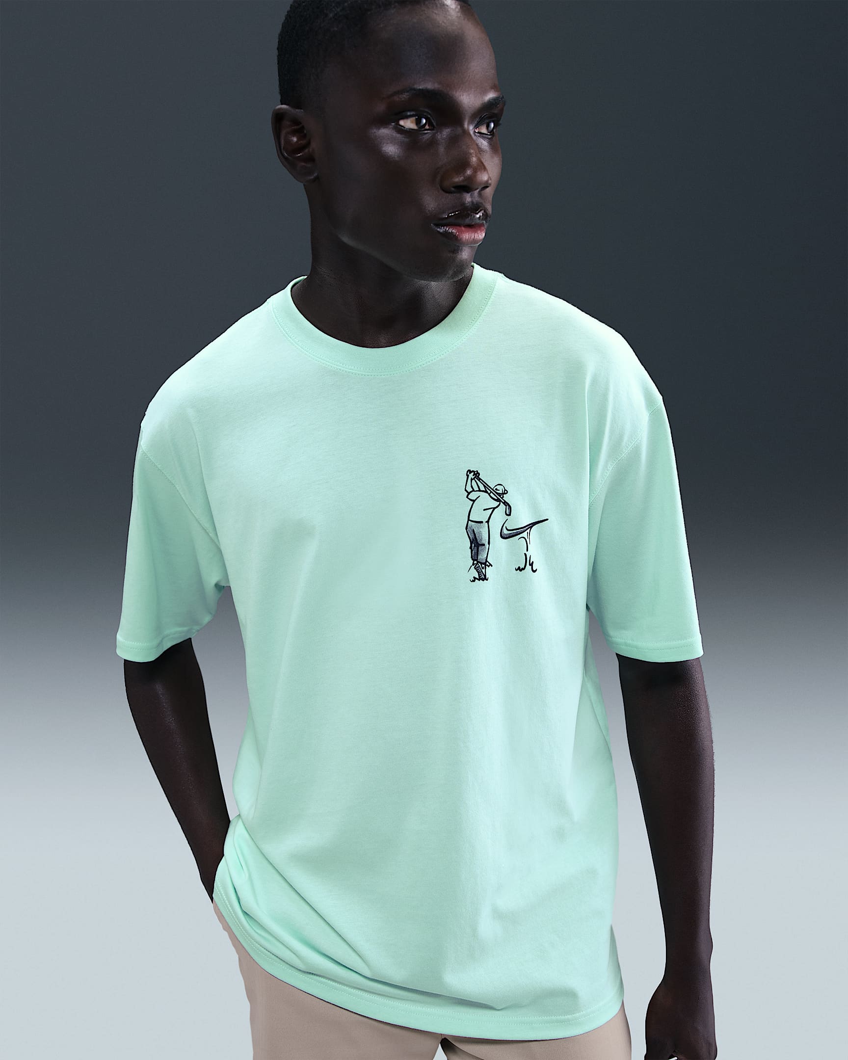 Nike Max90 golfshirt voor heren - Mint Foam/Cave Purple