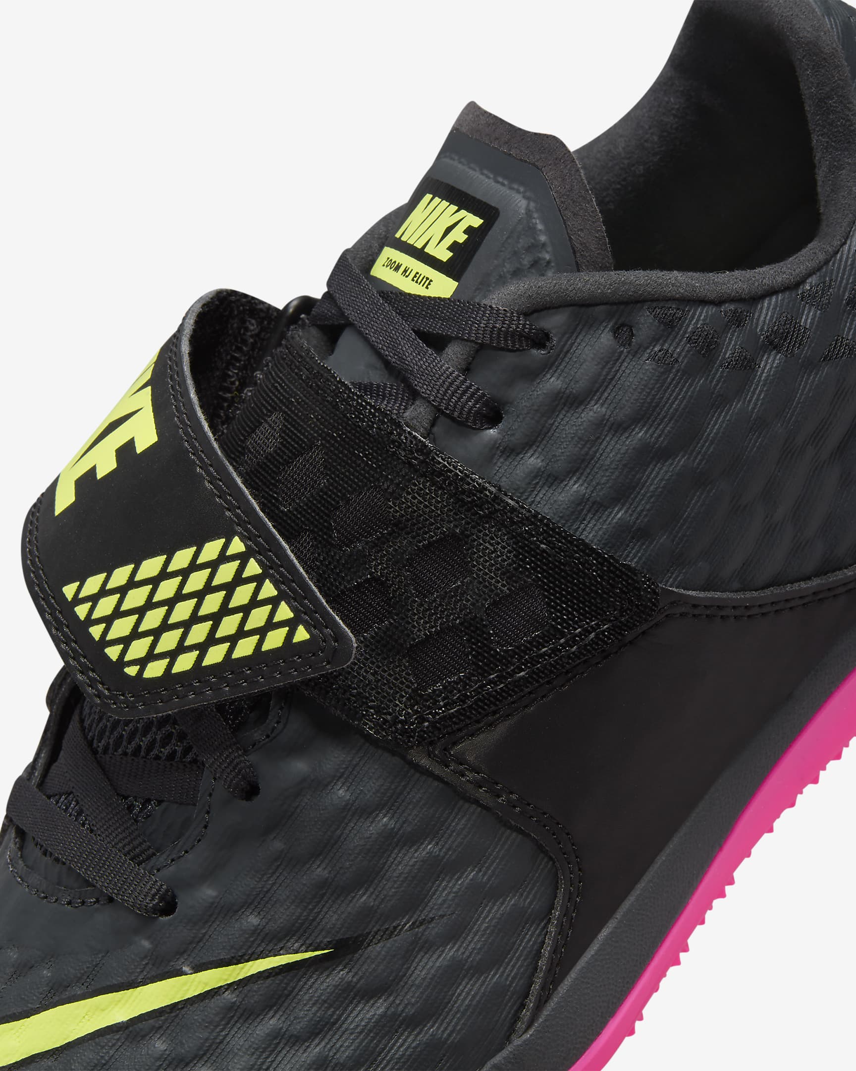 Nike High Jump Elite Track & Field Jumping Spikes - Anthracite/Black/Light Lemon Twist/Fierce Pink