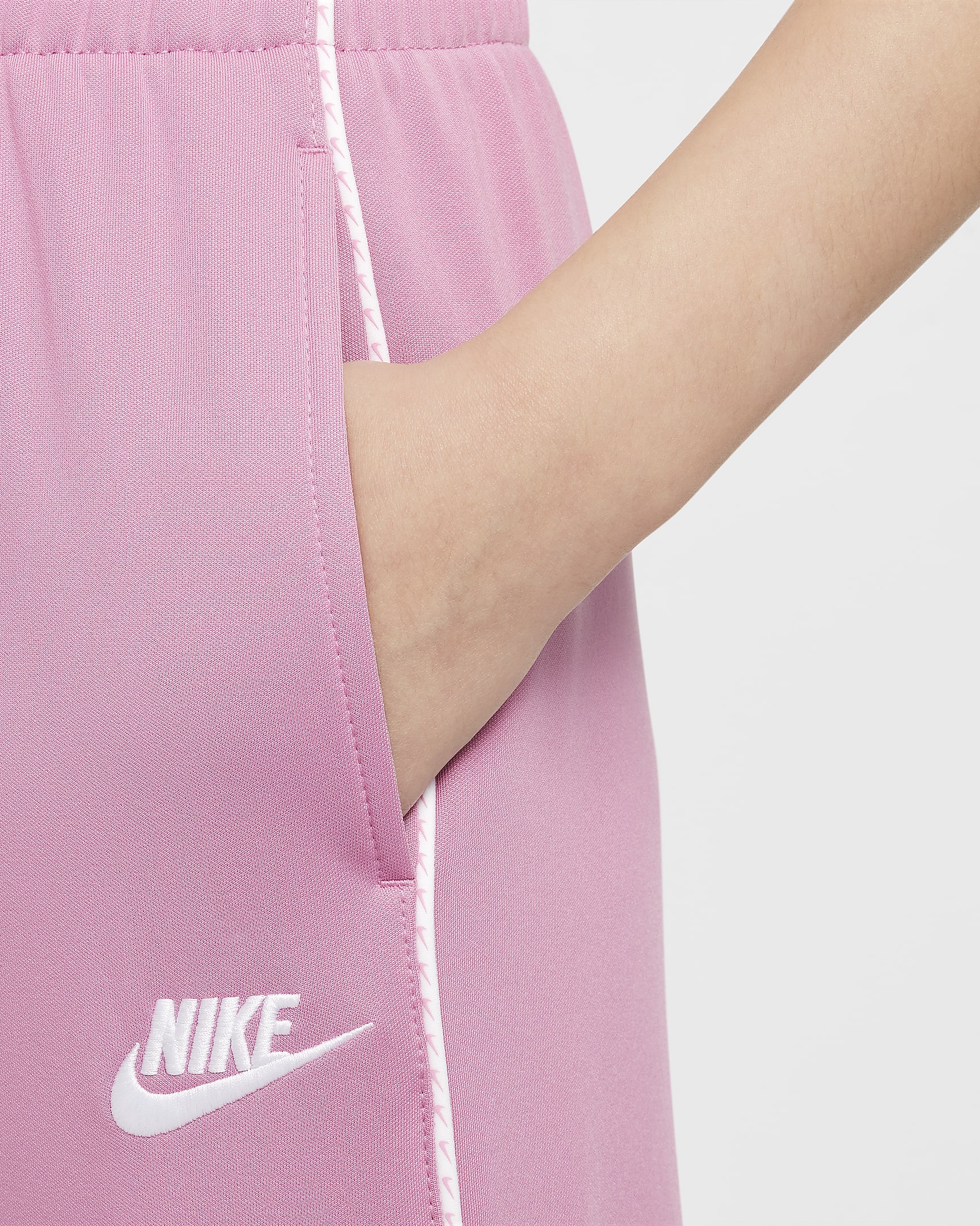 Nike Sportswear Older Kids' (Girls') Tracksuit - Magic Flamingo/Magic Flamingo/White/White