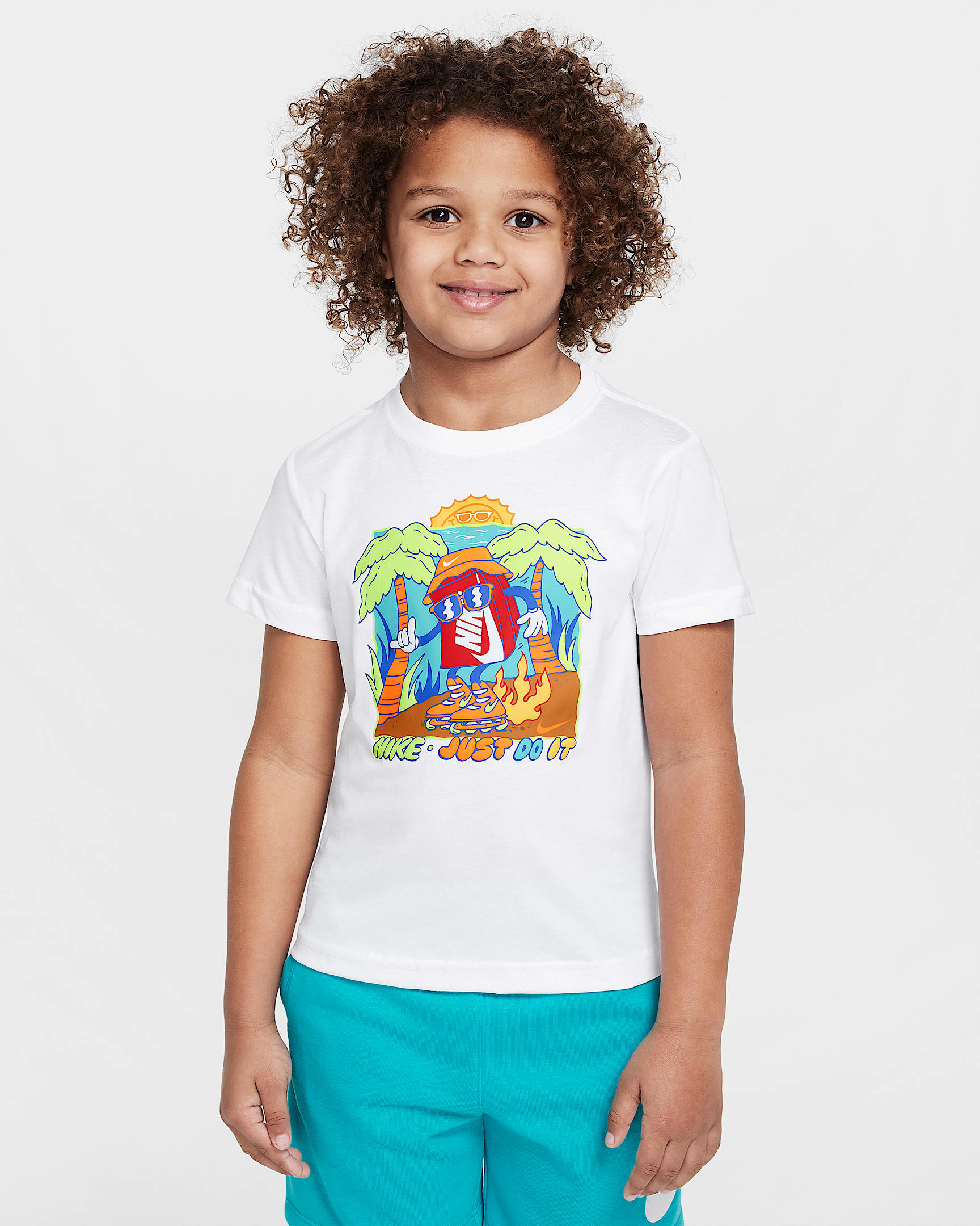 Nike Boxy Palmen-T-Shirt (jüngere Kinder) - Weiß