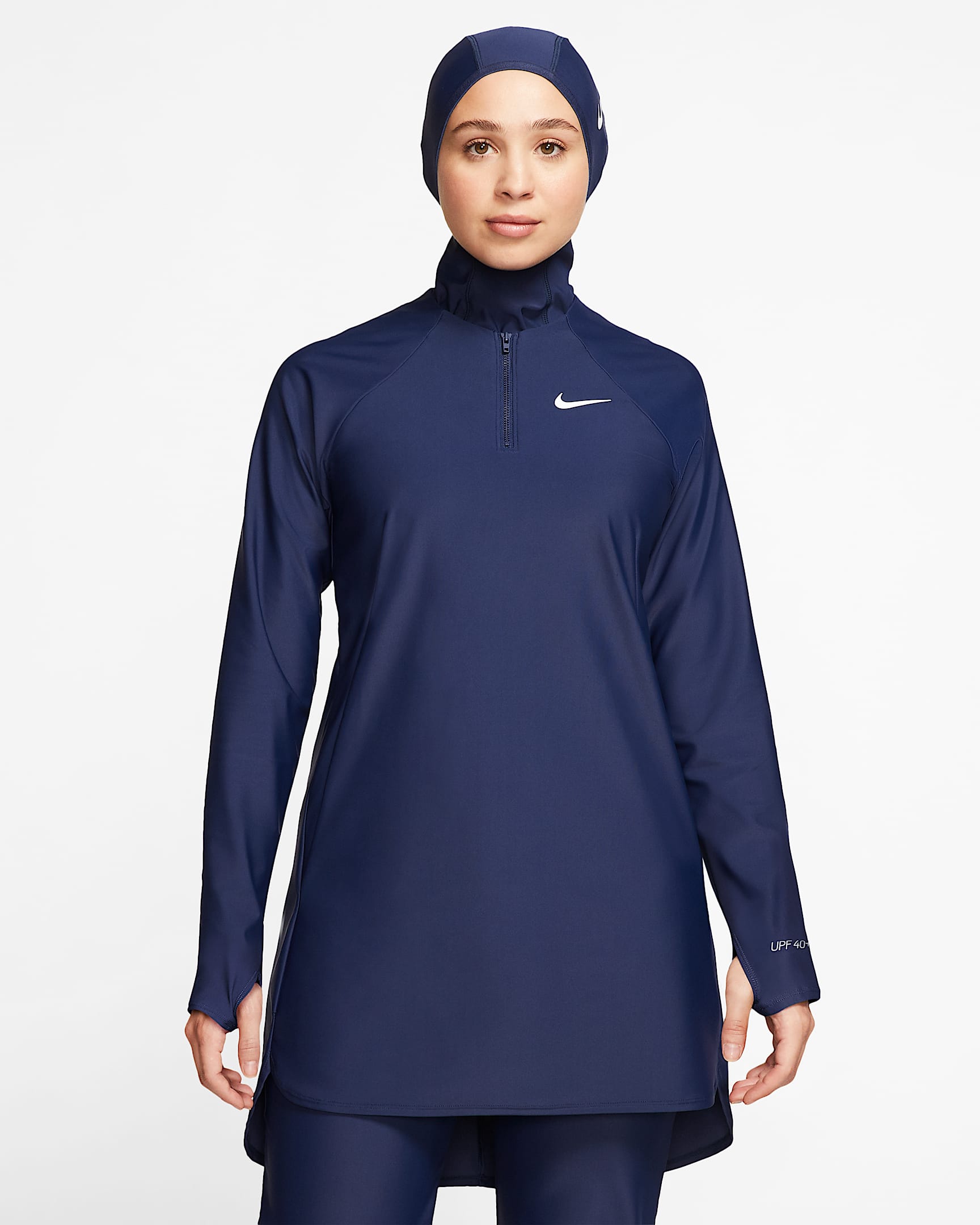 Túnica de nado de protección completa para mujer Nike Victory - Azul marino medianoche