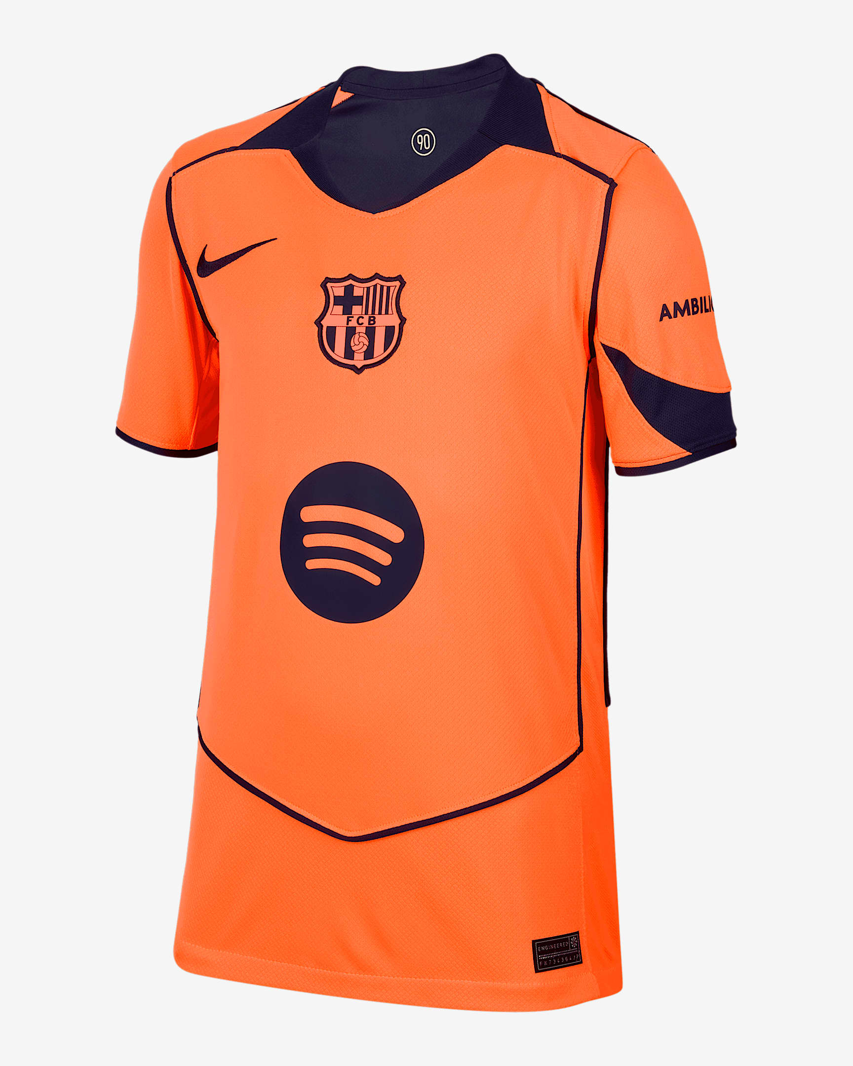 Lamine Yamal Barcelona 2025/26 Stadium Third Big Kids' Nike Dri-FIT Soccer Jersey - Orange