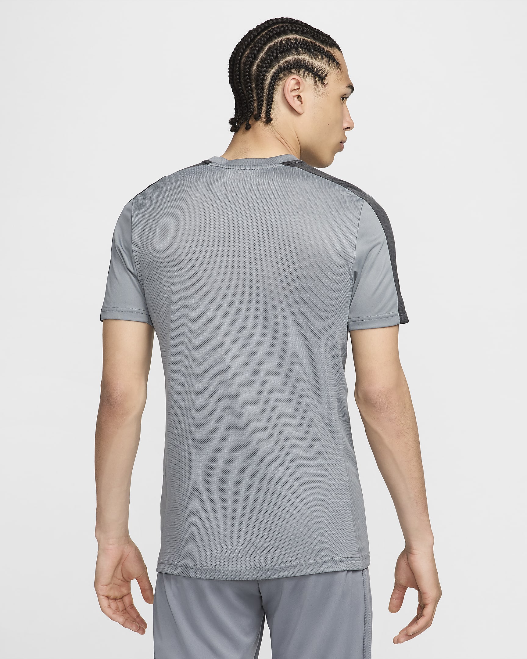 Camisola de futebol de manga curta Dri-FIT Nike Academy para homem - Cinzento Smoke/Cinzento Smoke escuro/Verde Vapor