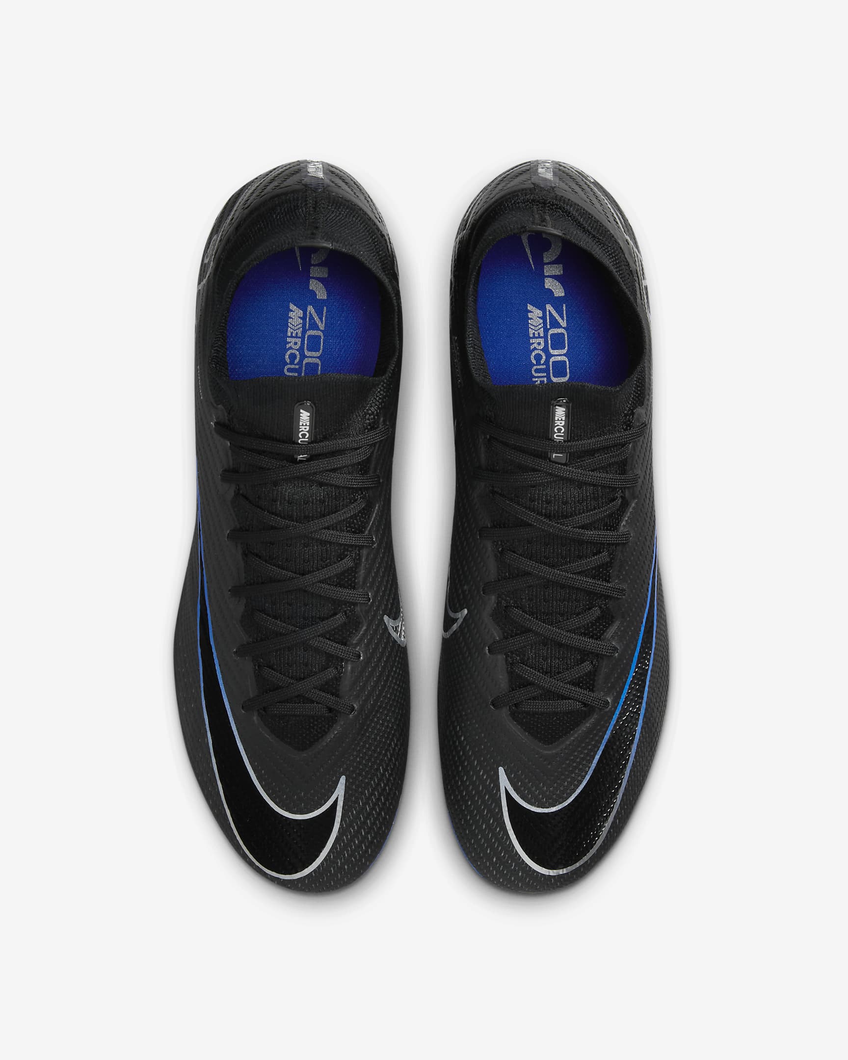 Nike Mercurial Superfly 9 Elite Firm-Ground High-Top Soccer Cleats - Black/Hyper Royal/Chrome