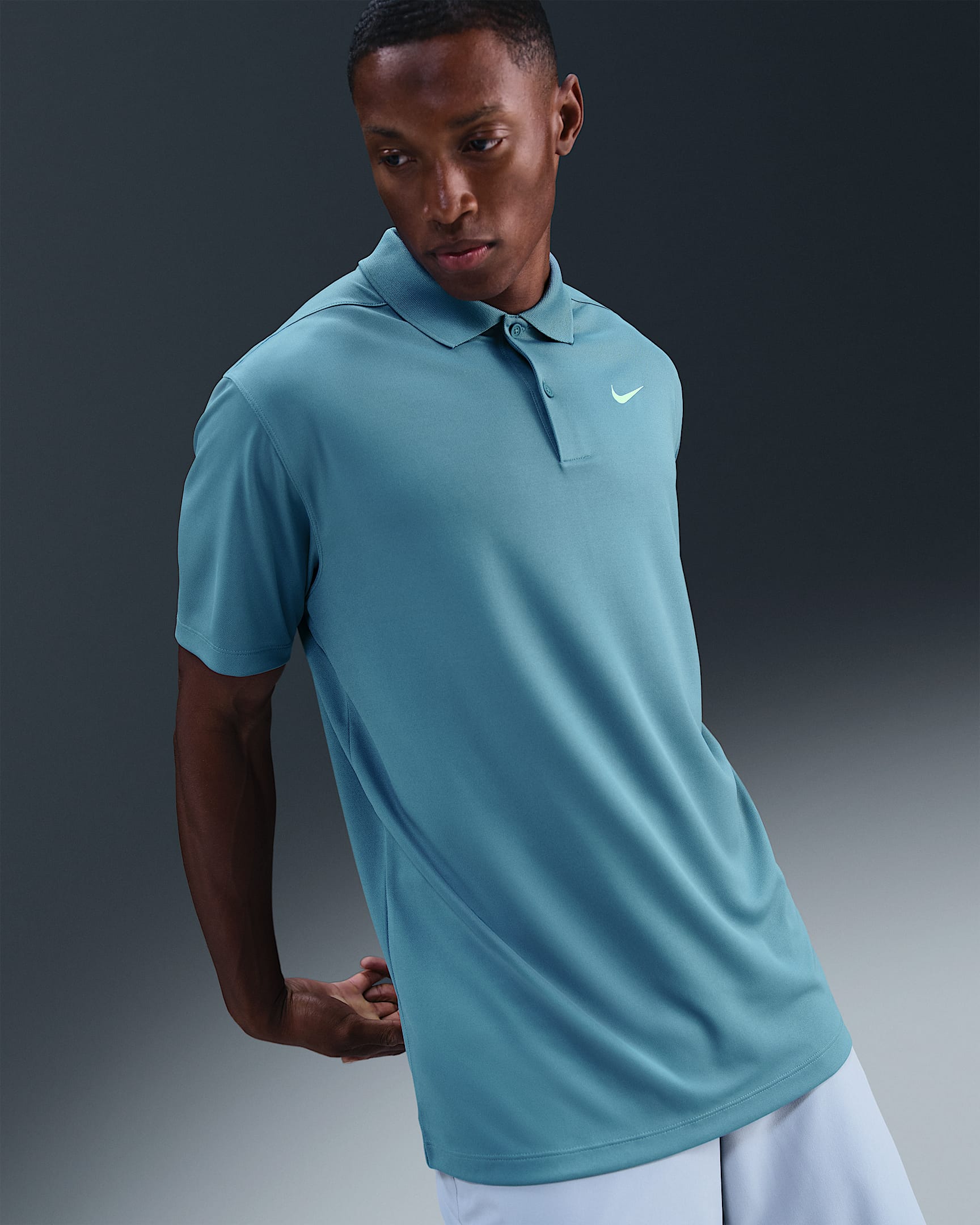 Nike Dri-FIT Victory Men's Golf Polo - Smokey Blue/Mint Foam