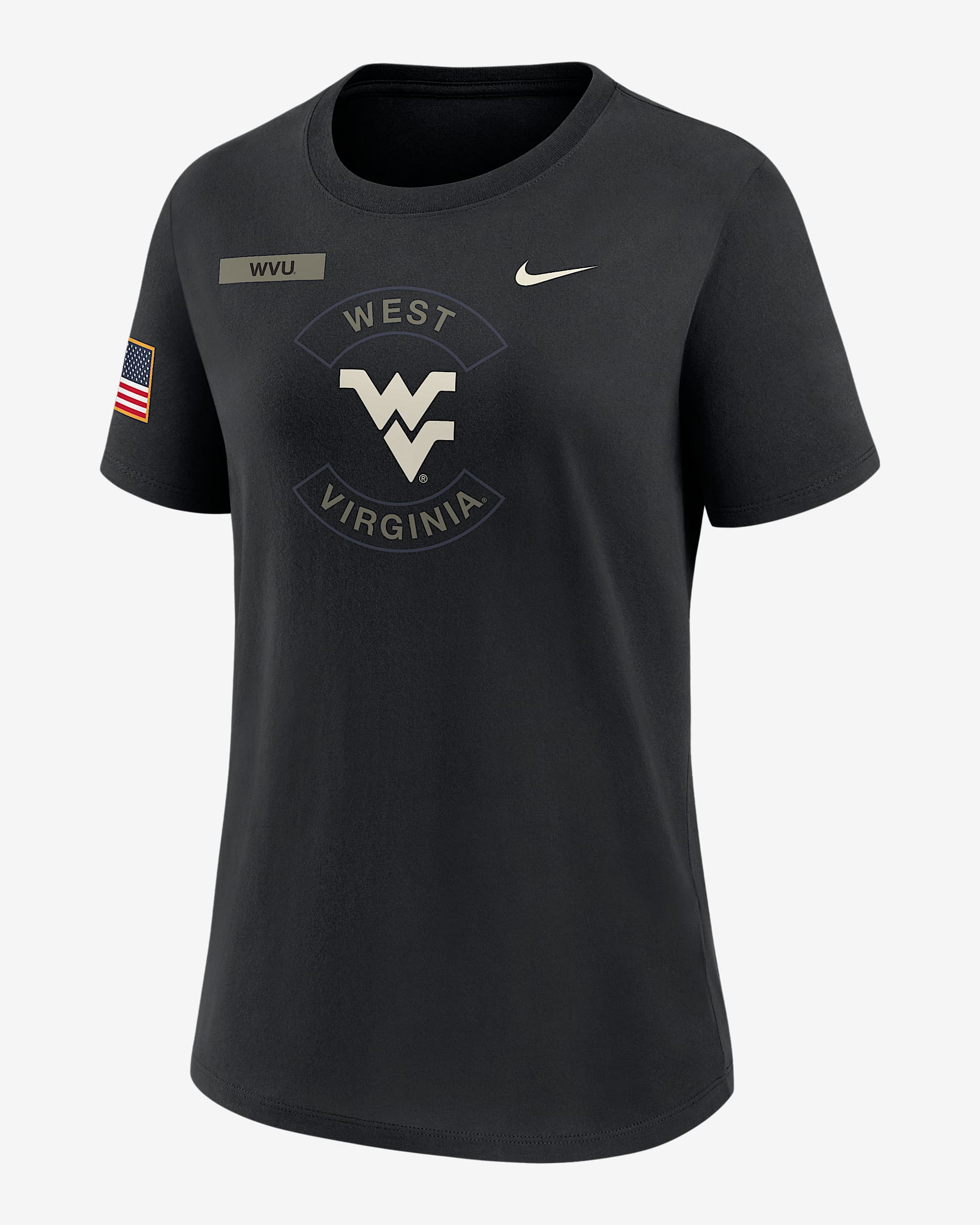 West Virginia Military Appreciation Women's Nike Dri-FIT College T-Shirt - Black