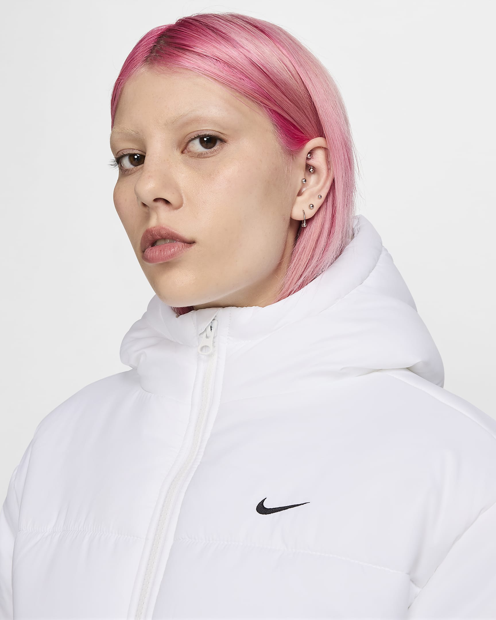 Nike Sportswear Classic Puffer Women's Therma-FIT Loose Parka - White/Black