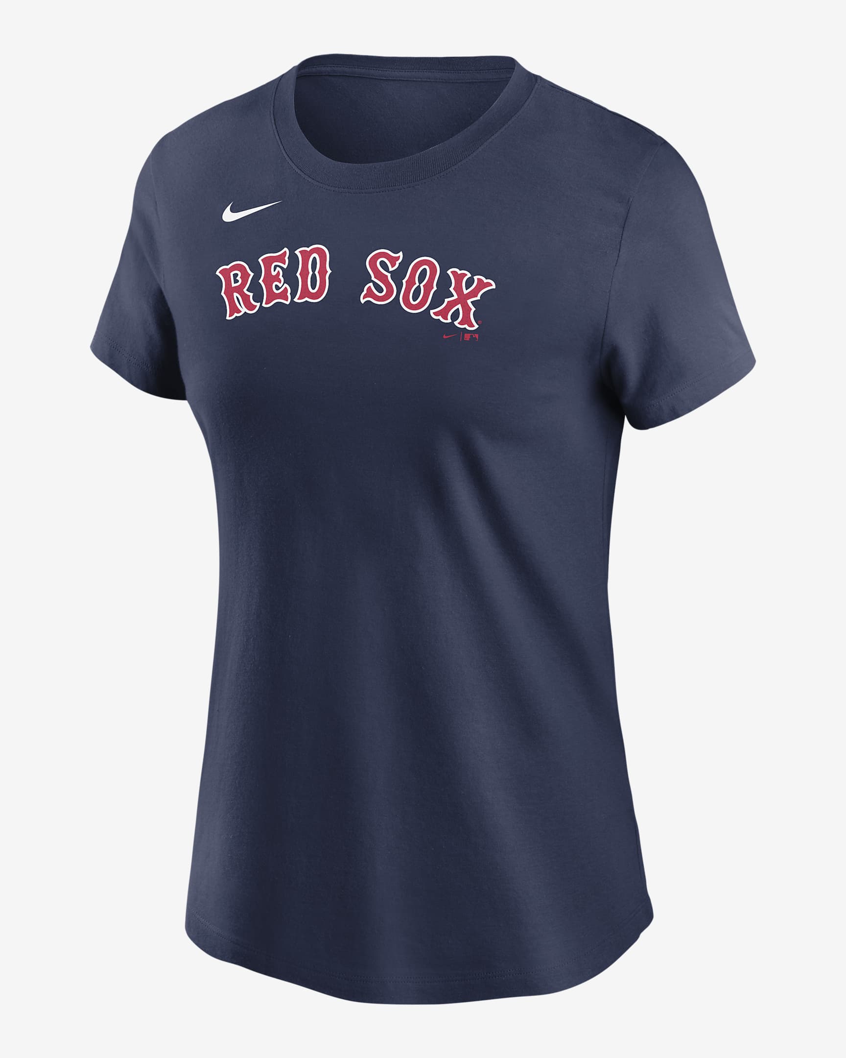 Playera Nike de la MLB para mujer Boston Red Sox Wordmark - Azul marino