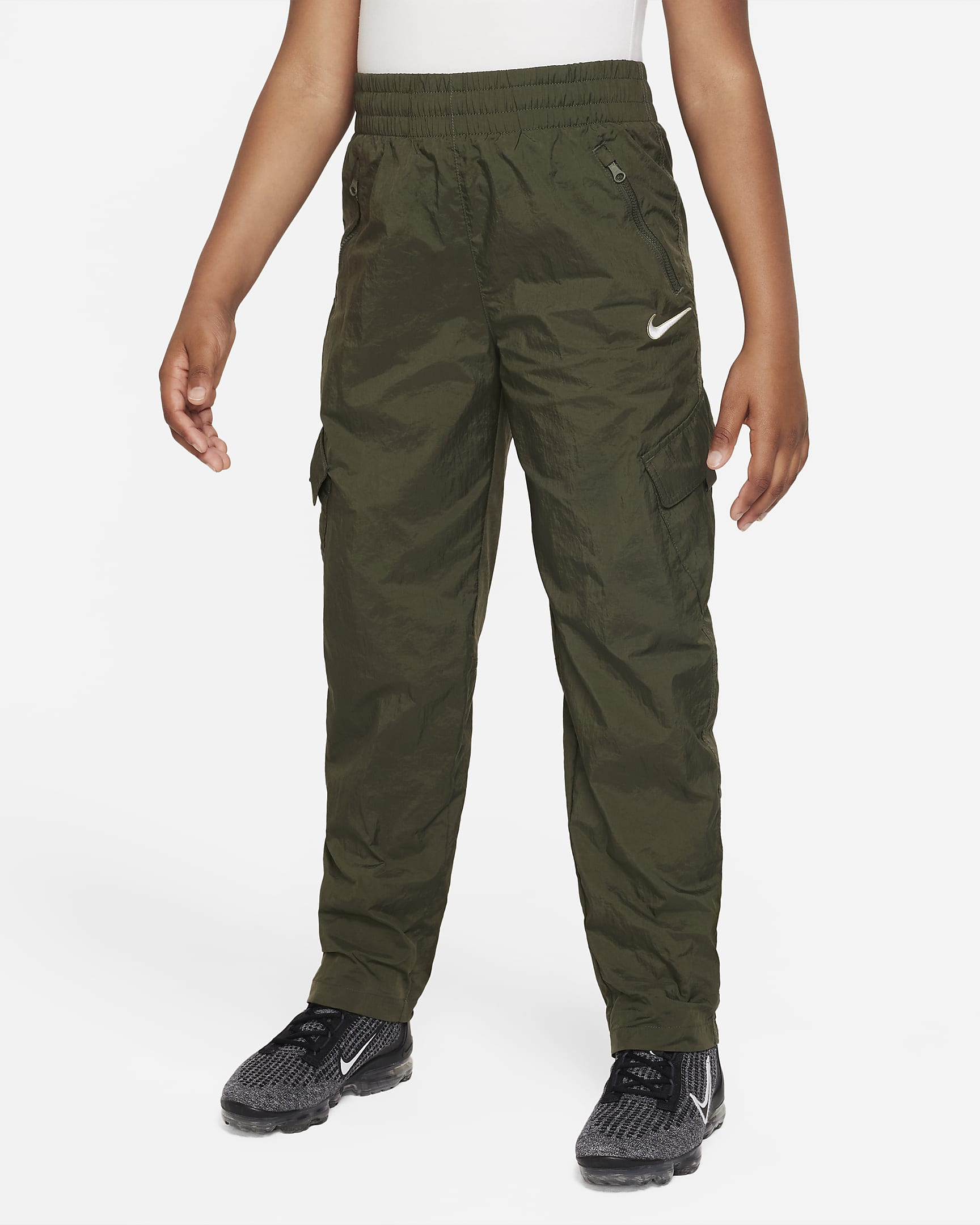 Nike Sportswear Older Kids' (Girls') High-Waisted Woven Cargo Trousers ...
