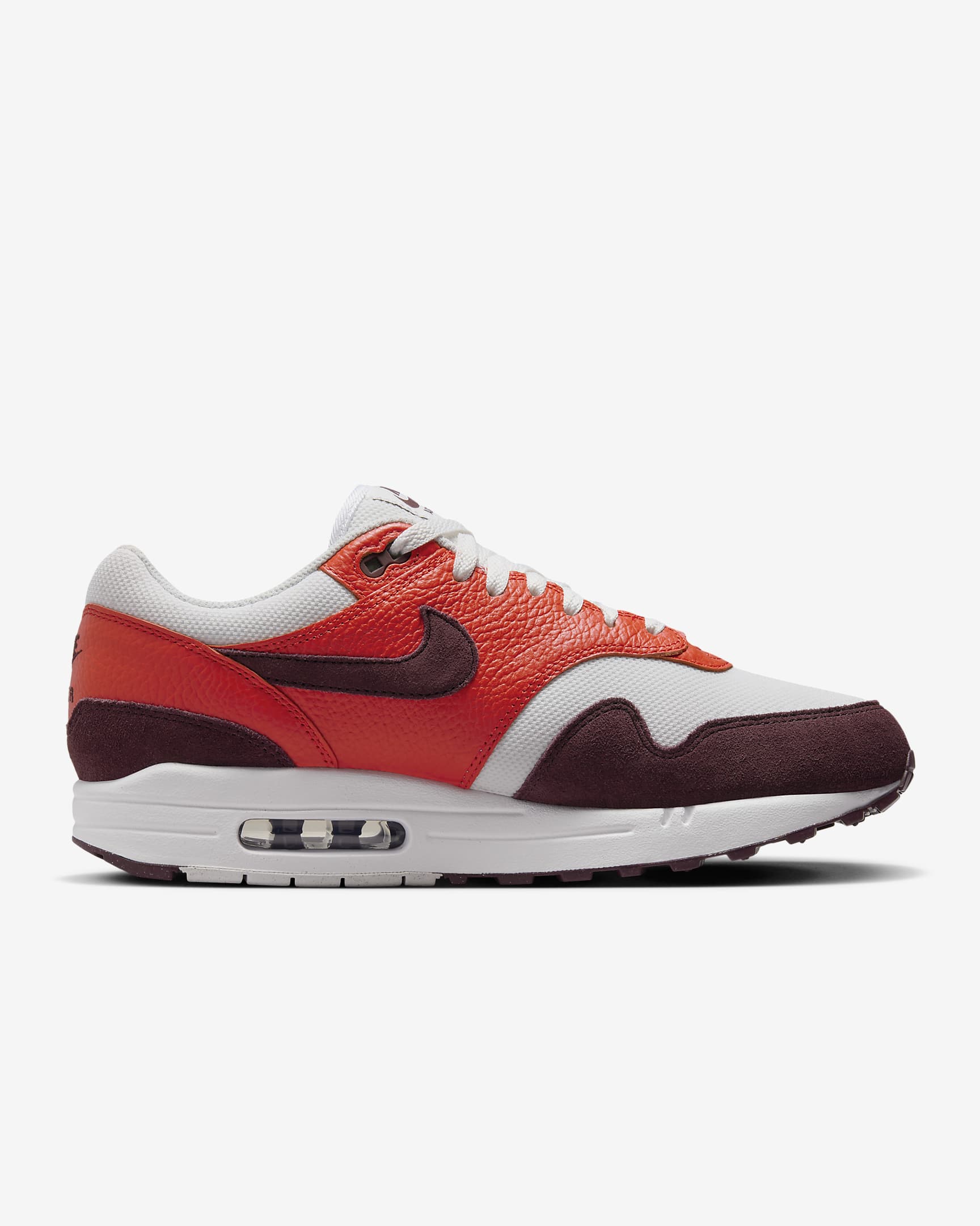 Sapatilhas Nike Air Max 1 para homem - Branco Summit/Vermelho Picante/Borgonha Crush