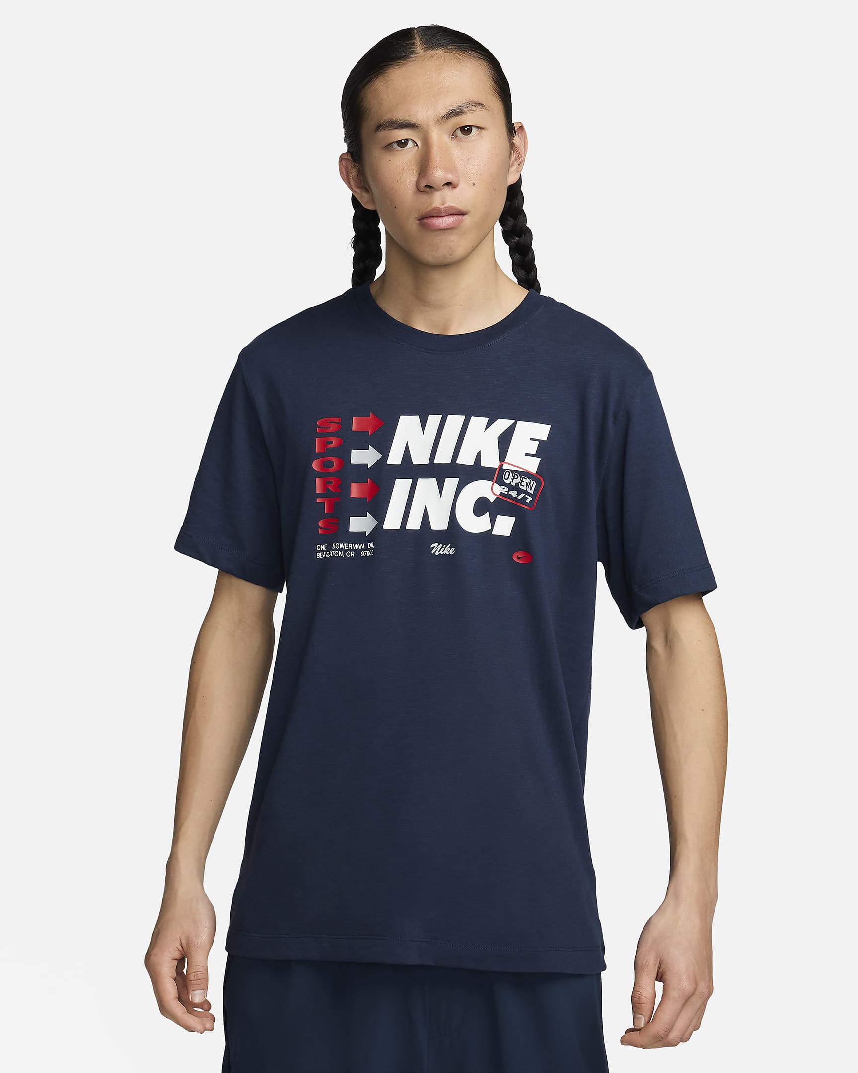 T-shirt de fitness Dri-FIT Nike para homem - Obsidian