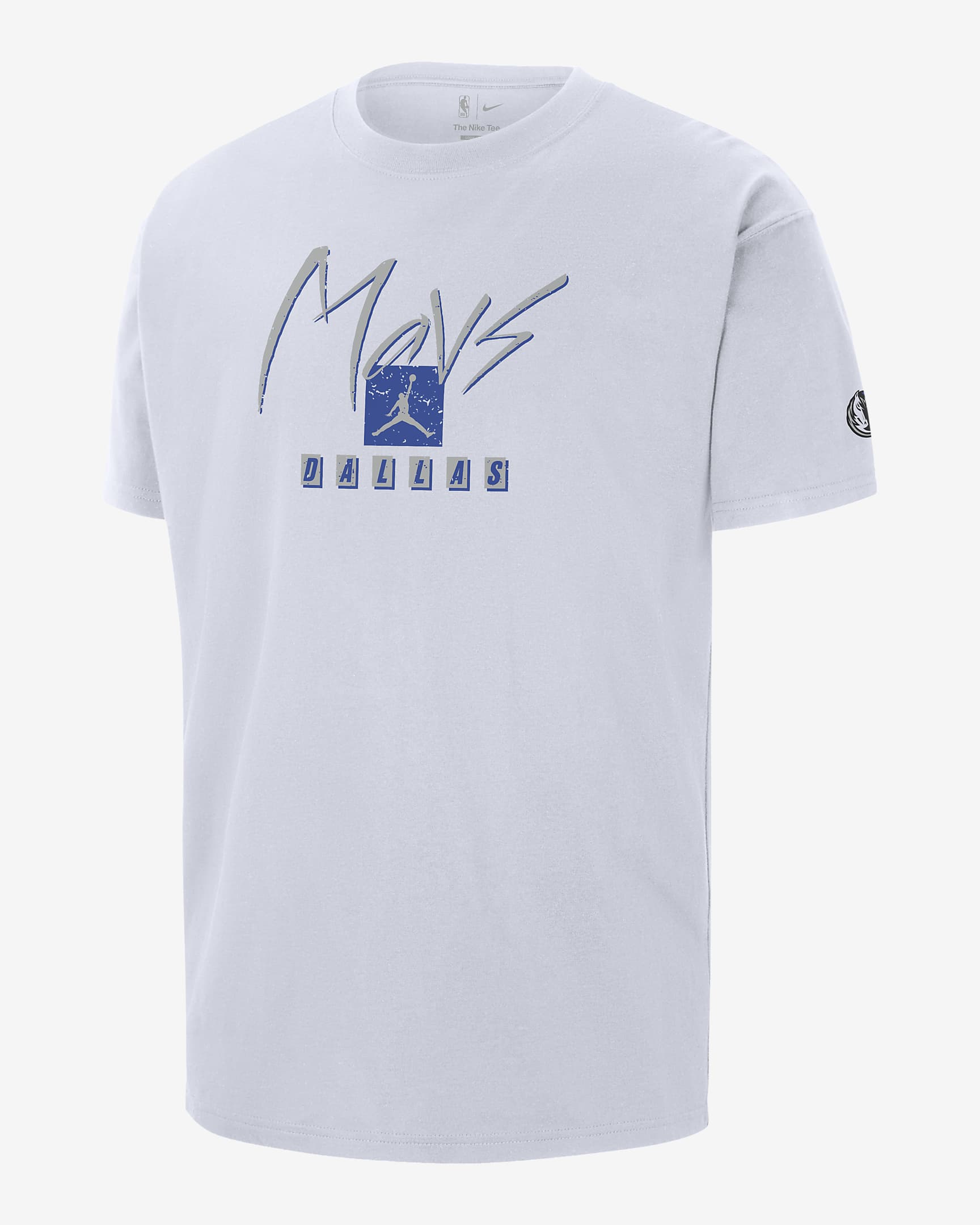 Dallas Mavericks Courtside Statement Edition Men's Jordan NBA Max90 T-Shirt - White