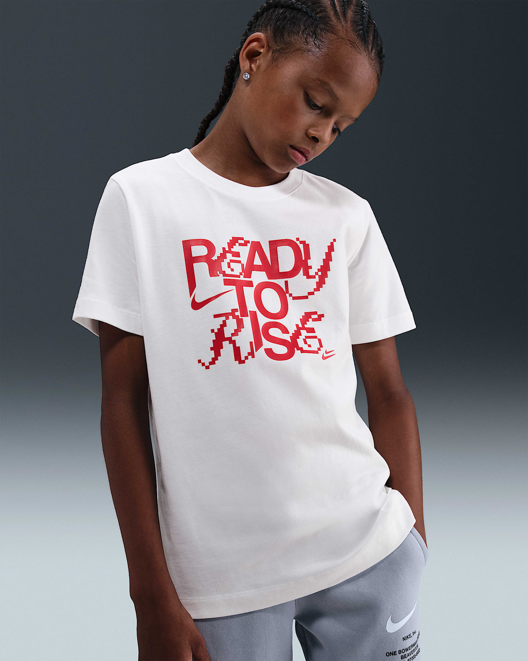 Playera para niños talla grande Nike Sportswear - Blanco