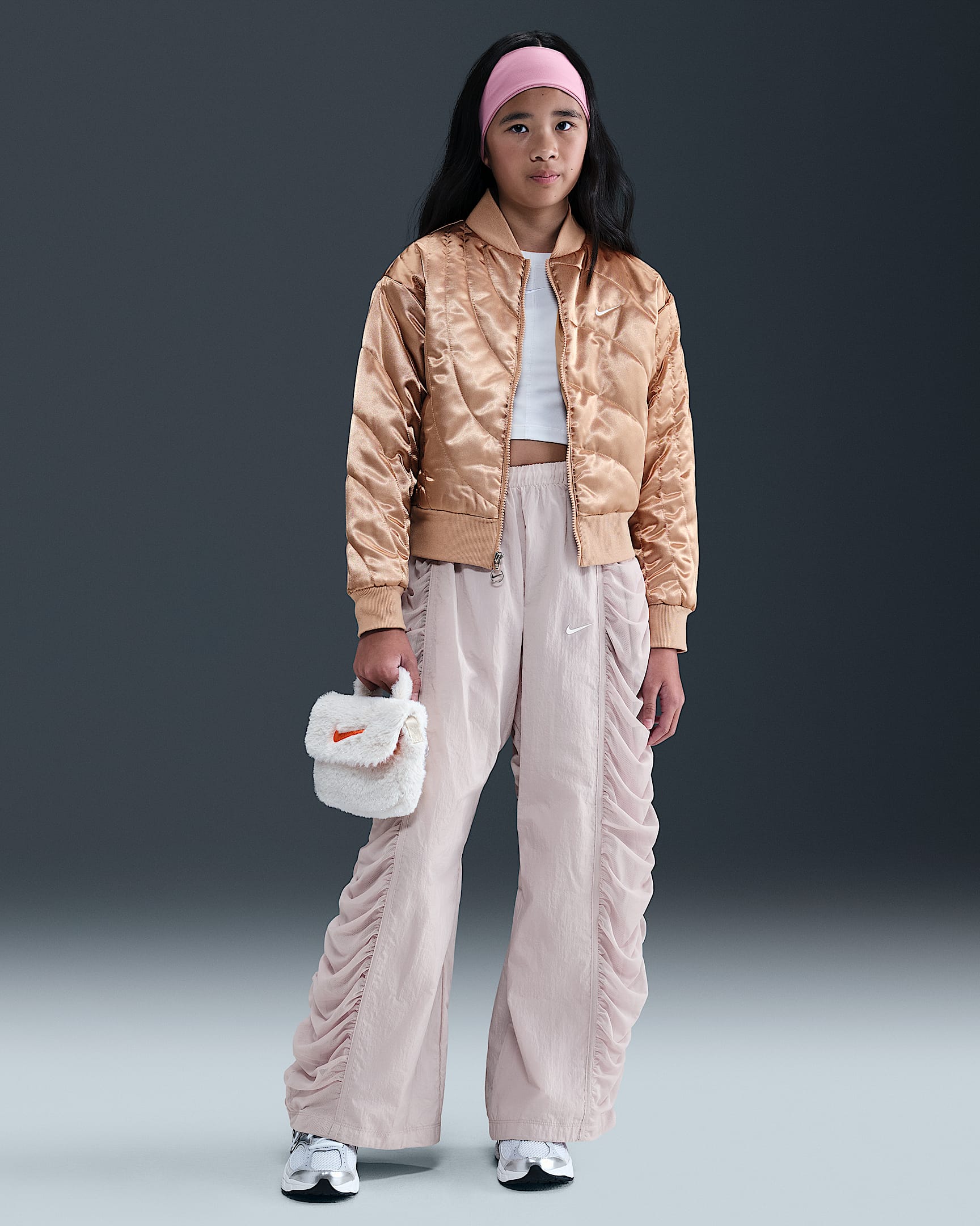 Nike Sportswear Big Kids' (Girls') Jacket - Hemp/White