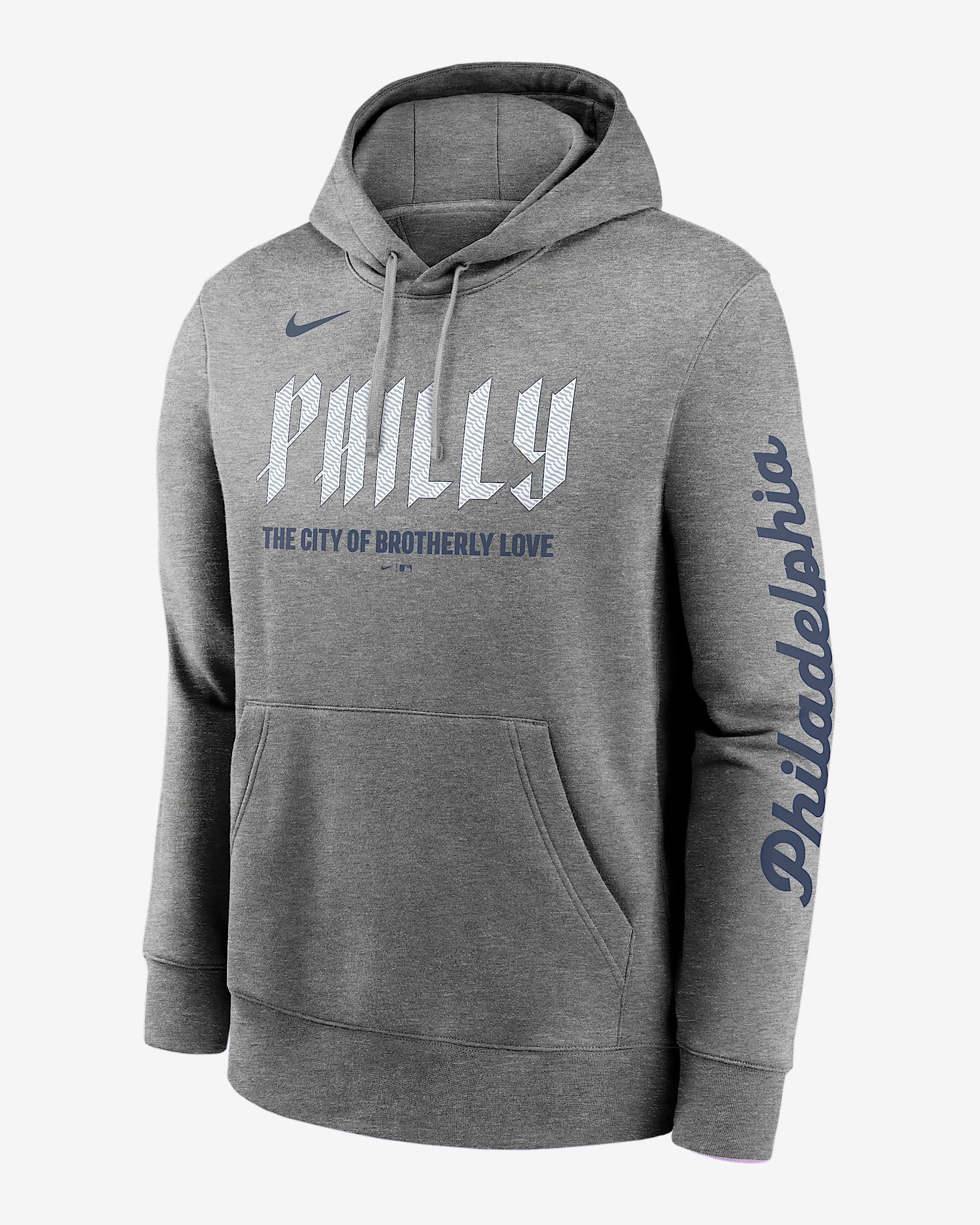 Philadelphia Phillies City Connect Club Men's Nike MLB Pullover Hoodie - Charcoal Heather