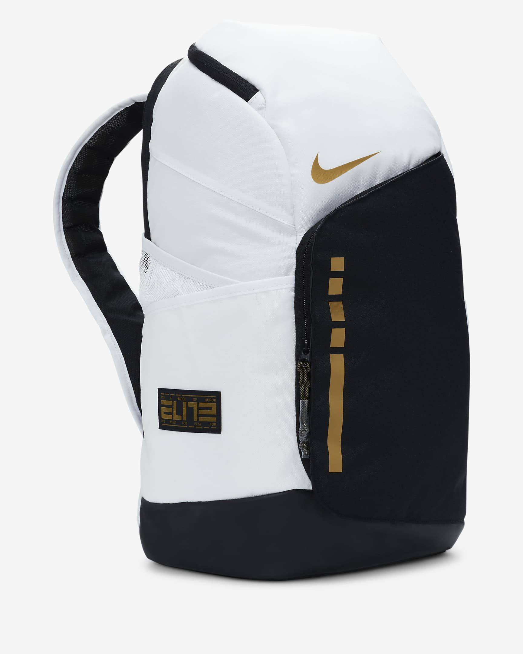 Nike Hoops Elite Rucksack (33 l) - Weiß/Schwarz/Metallic Gold