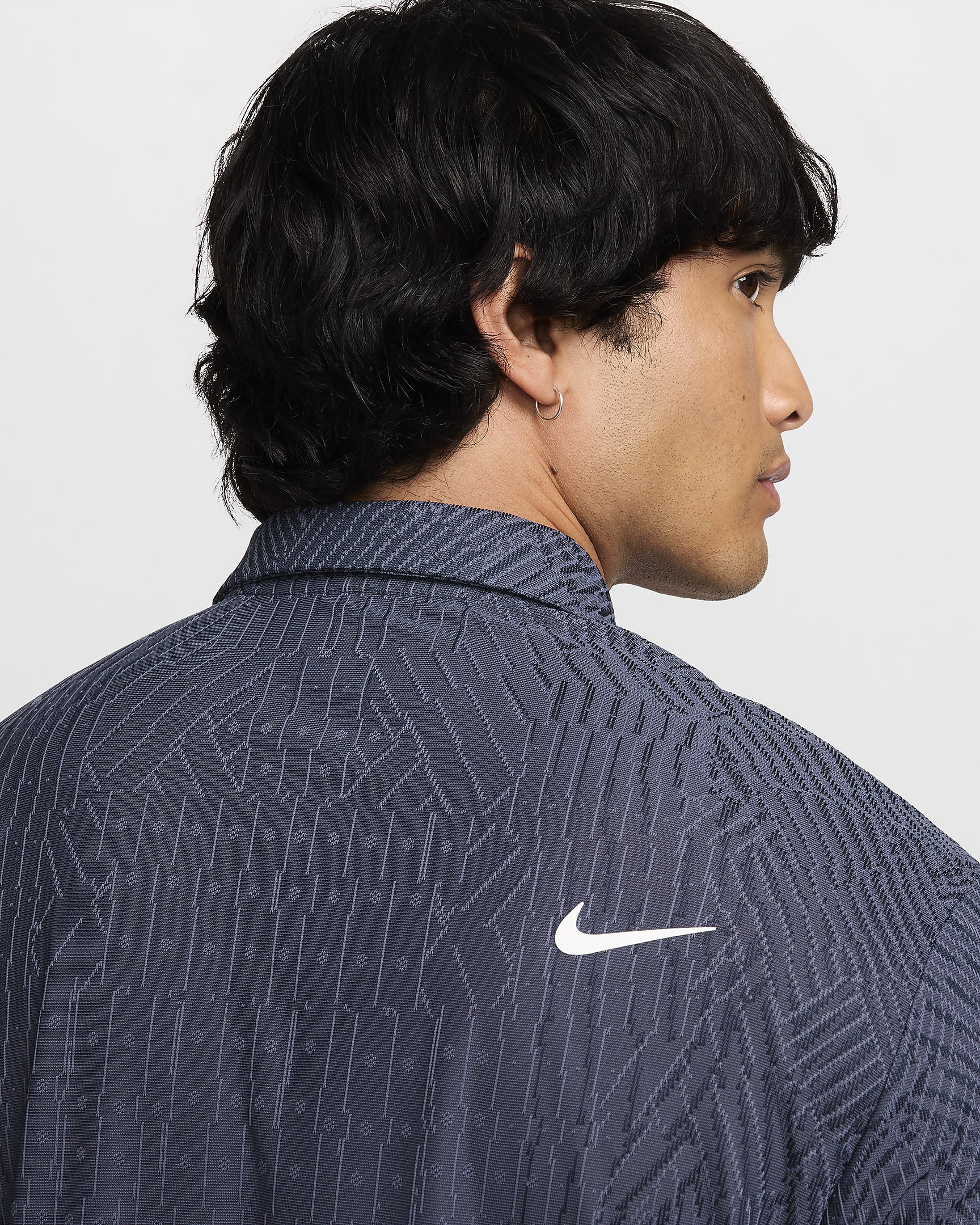 Polo de golfe Dri-FIT ADV Nike Tour para homem - Light Carbon/Armory Navy/Branco