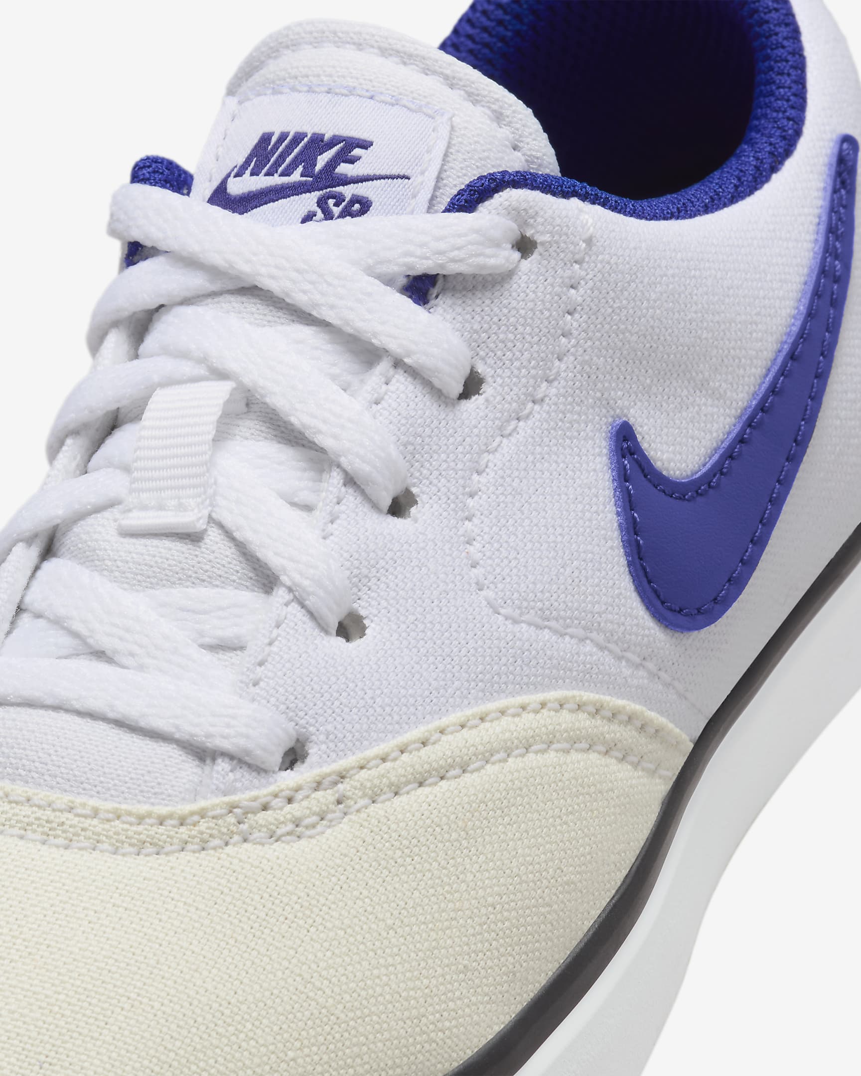 Nike SB Check Canvas Younger Kids' Skate Shoes - White/Summit White/Black/Deep Royal Blue