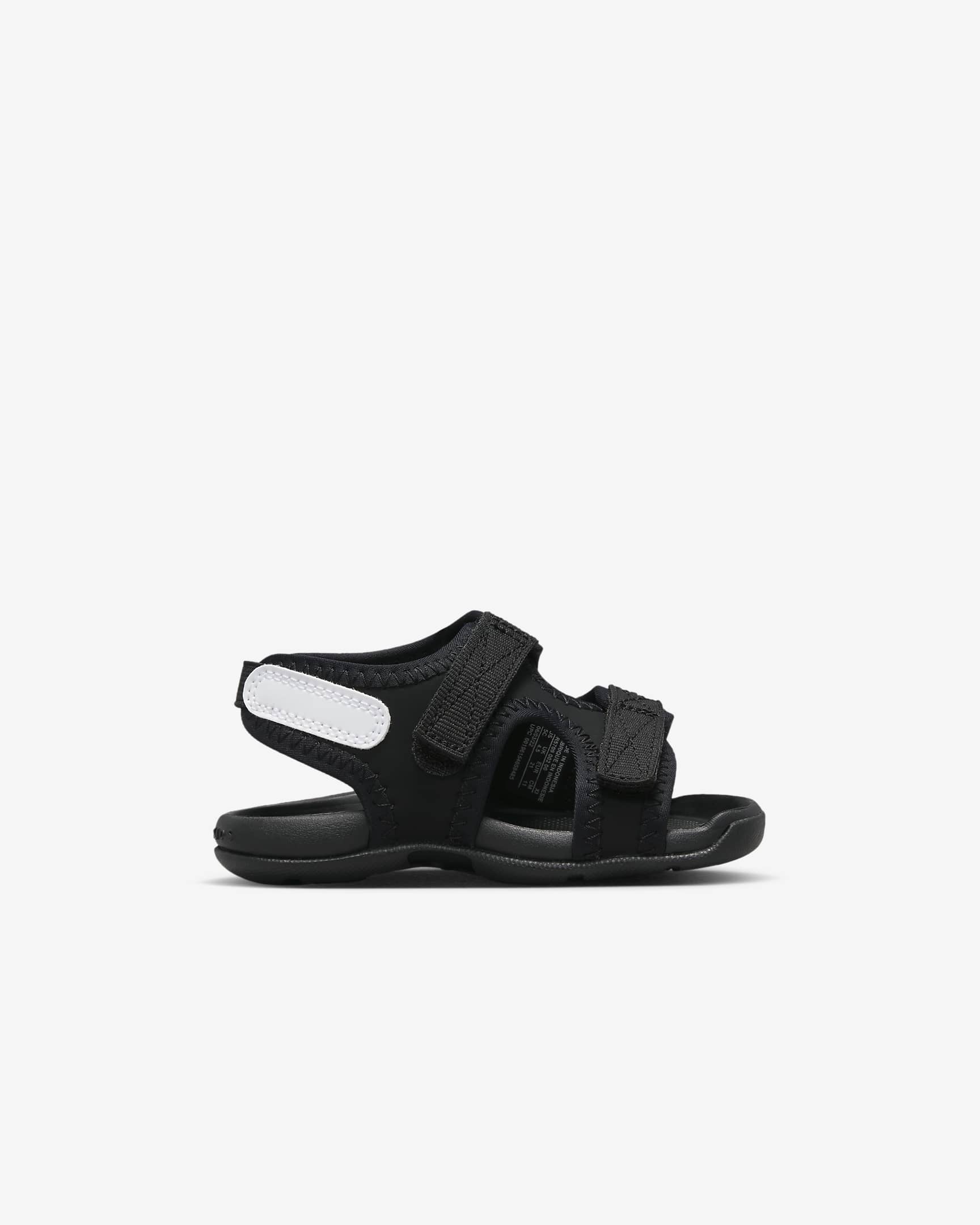 Nike Sunray Adjust 6 Slides für Babys und Kleinkinder - Schwarz/Weiß