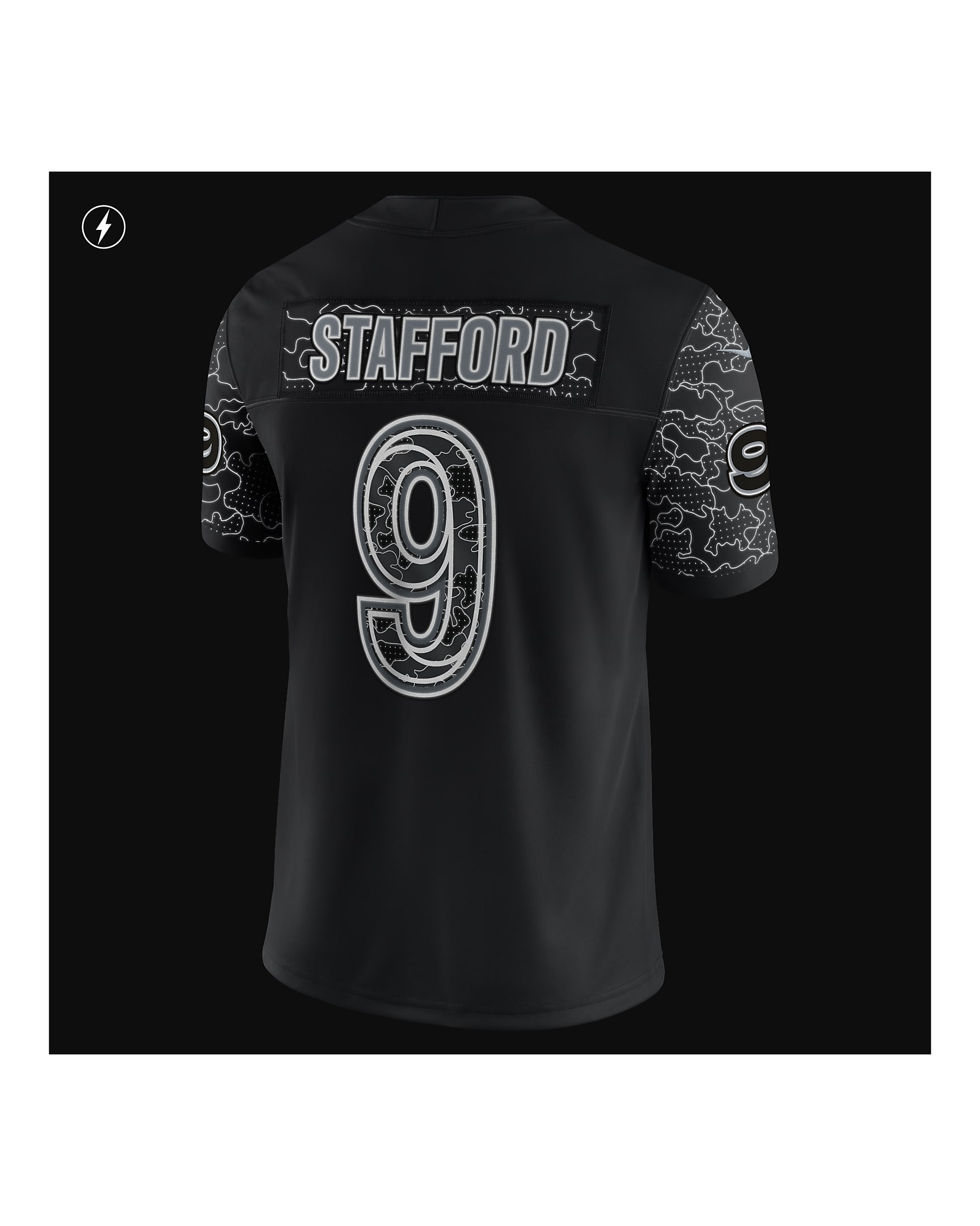 NFL Los Angeles Rams RFLCTV (Matthew Stafford) Men's Fashion Football Jersey - Black