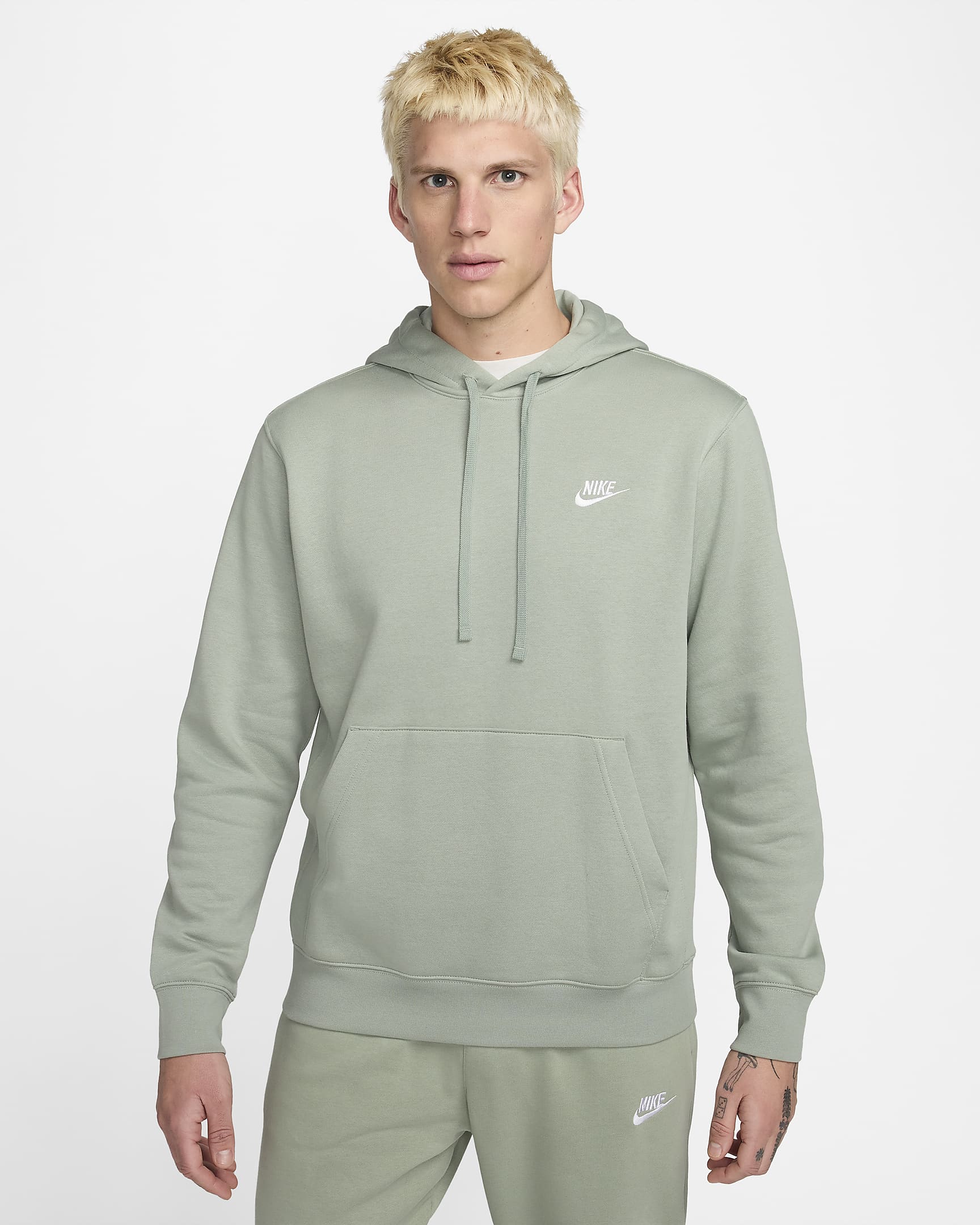 Nike Sportswear Club Fleece Kapüşonlu Sweatshirt - Jade Horizon/Jade Horizon/Beyaz