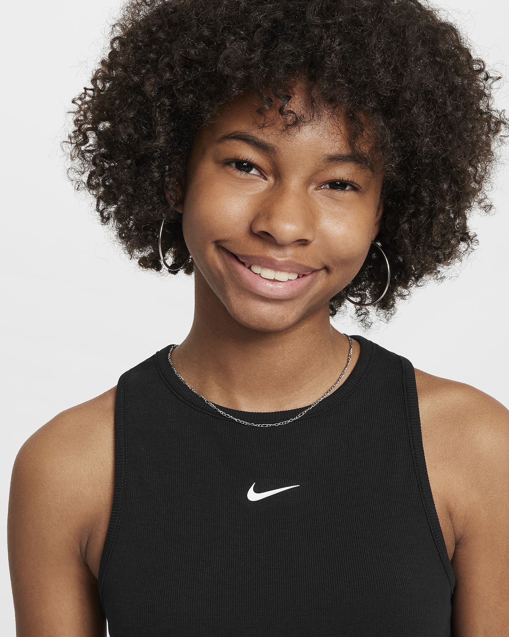 Tank top σε ριμπ ύφανση Nike Sportswear για κορίτσια - Μαύρο