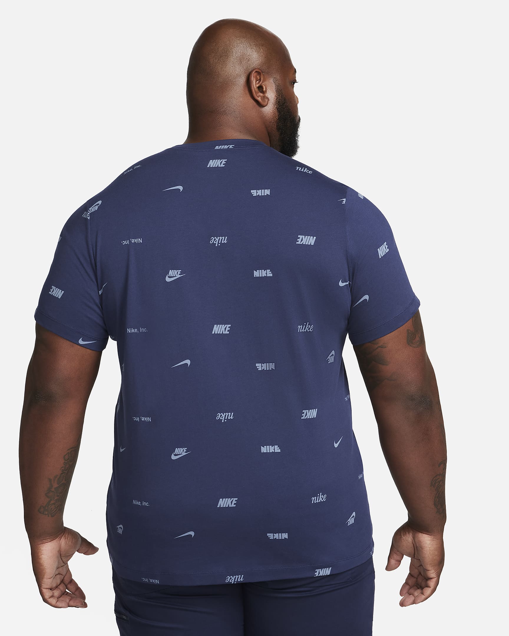 Nike Club Men's Allover Print T-Shirt - Midnight Navy