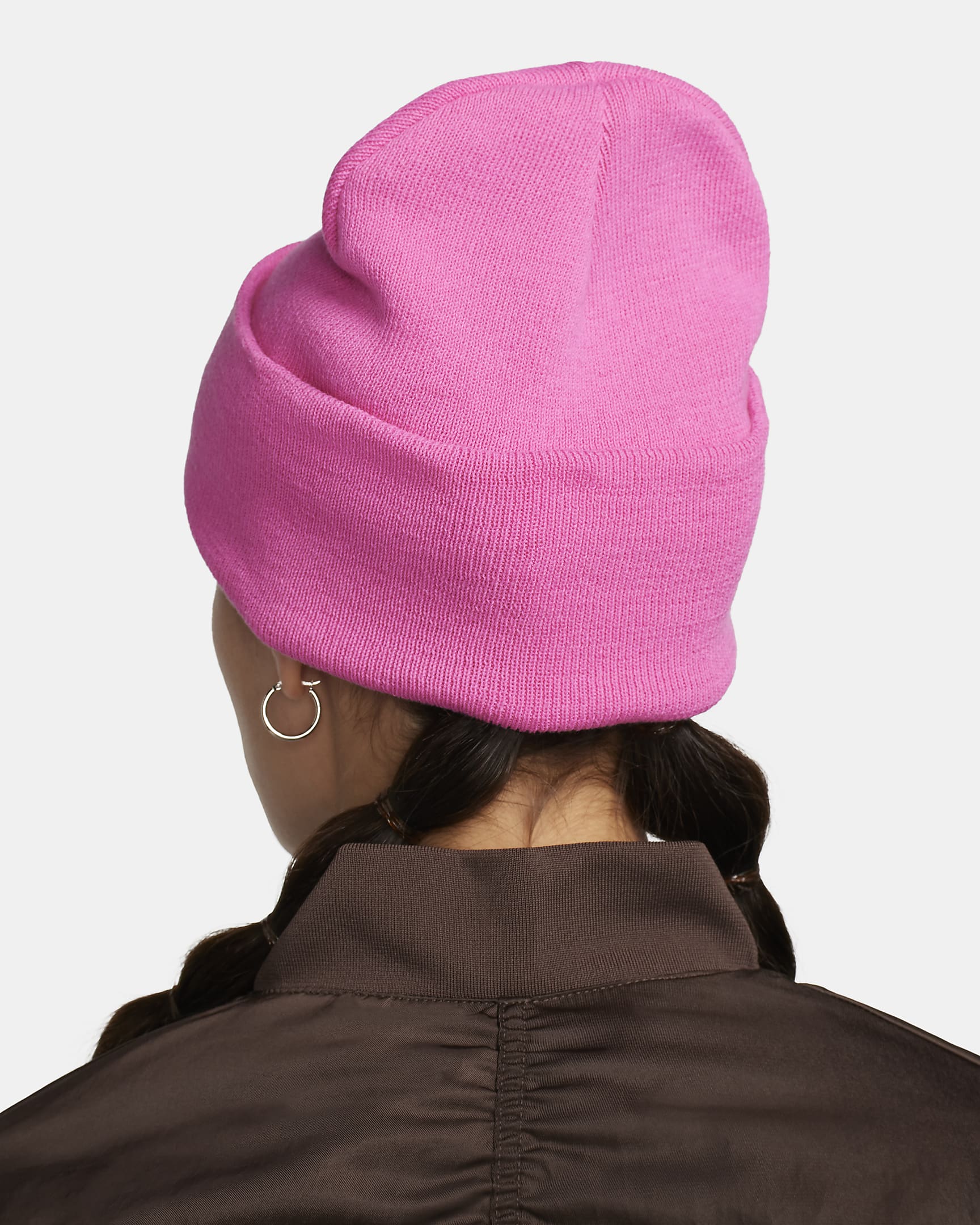 Nike Peak Tall Futura Beanie mit hohem Bündchen - Playful Pink/Weiß