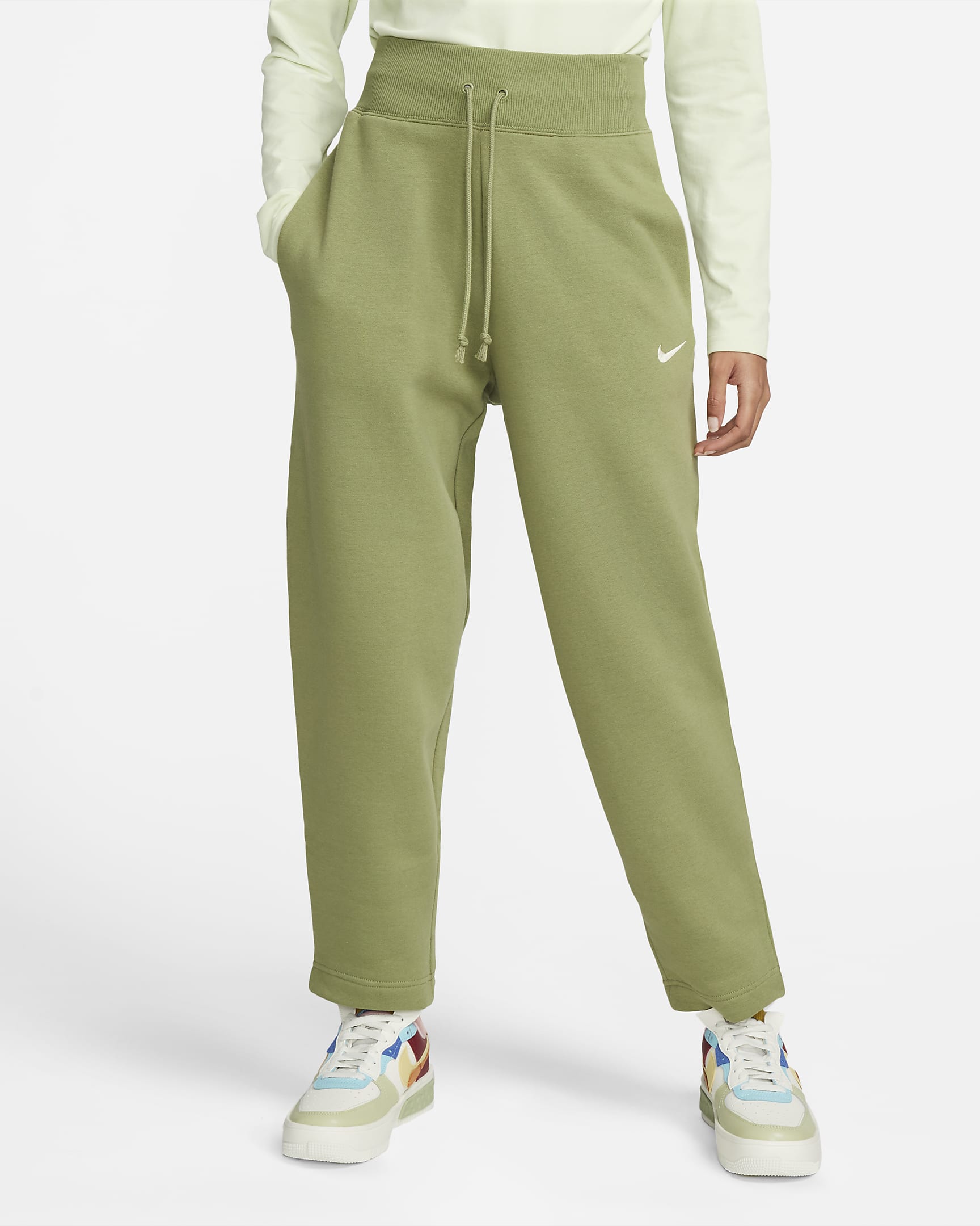 Nike Sportswear Phoenix Fleece Women's High-Waisted Curve 7/8 Tracksuit ...