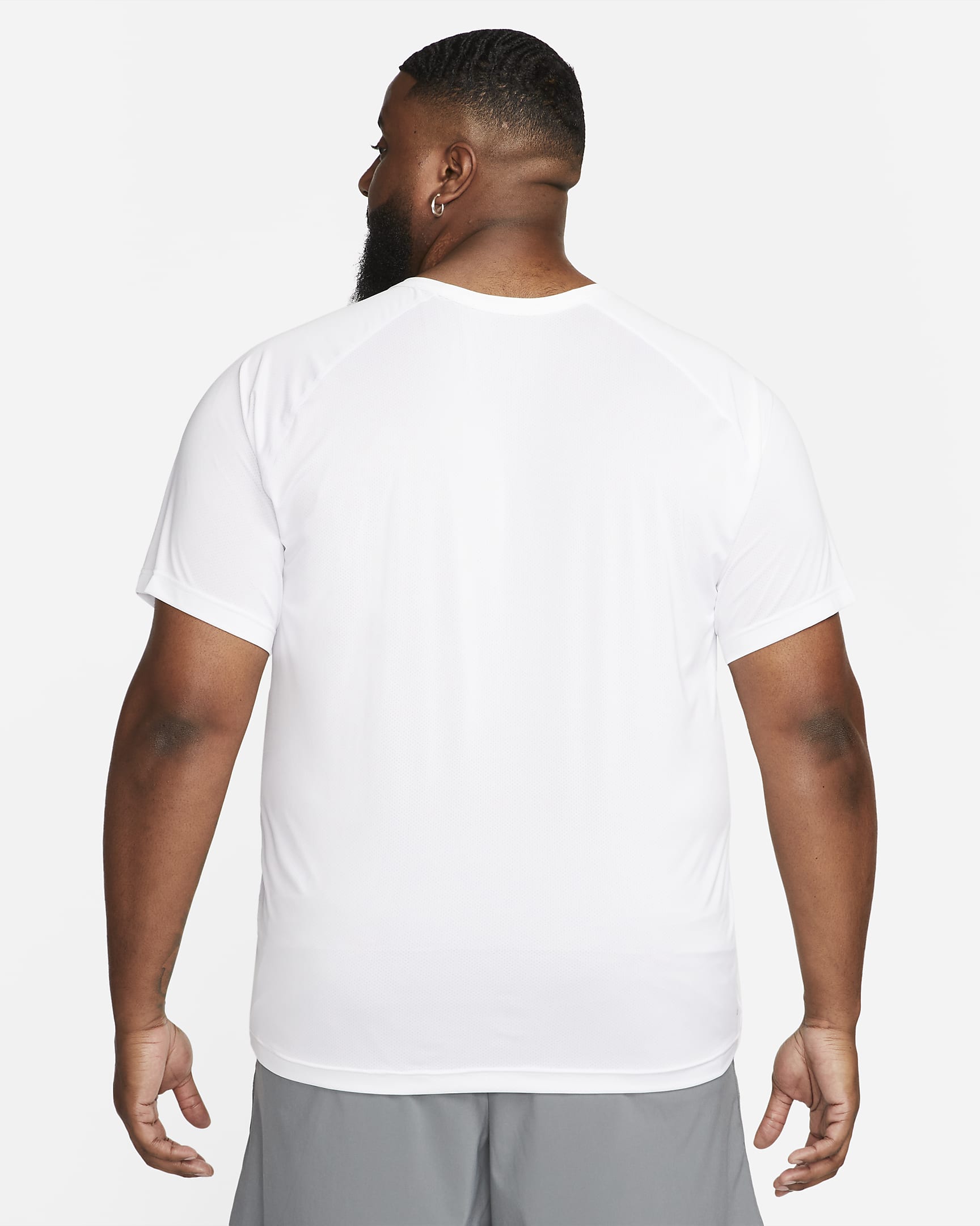 Camisola de fitness de manga curta Dri-FIT Nike Ready para homem - Branco/Preto