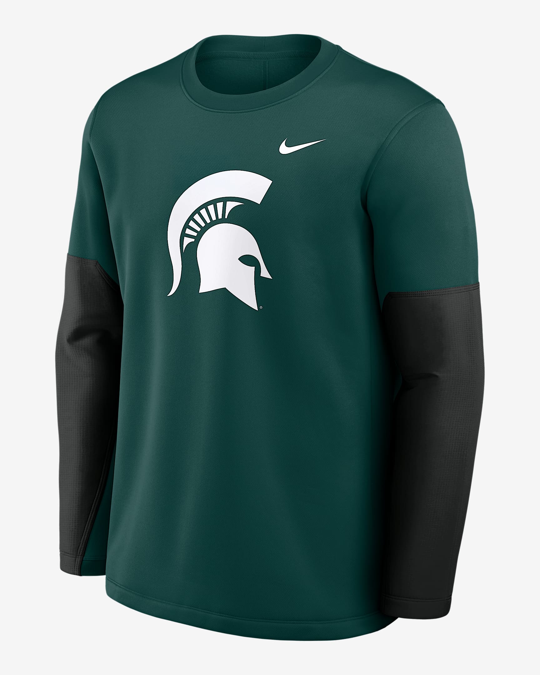 Playera de manga larga universitaria Nike Therma-FIT para hombre Michigan State Sideline Coach - Verde